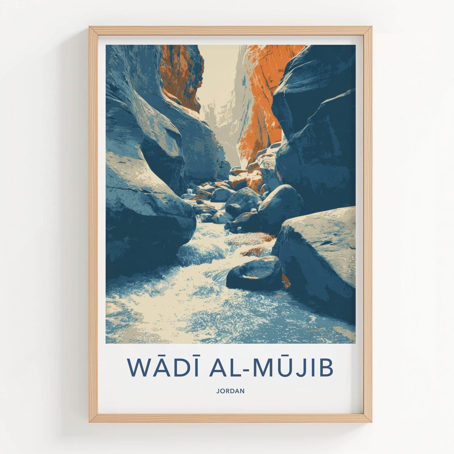 Wadi Al Mujib Poster - Jordan Travel Art - Canyon River Flow Wall Decor