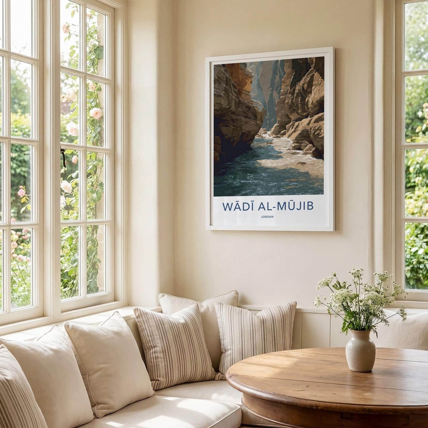 Wadi Al-Mujib Poster - Jordan Travel Art - River Canyon Flow Home Decor