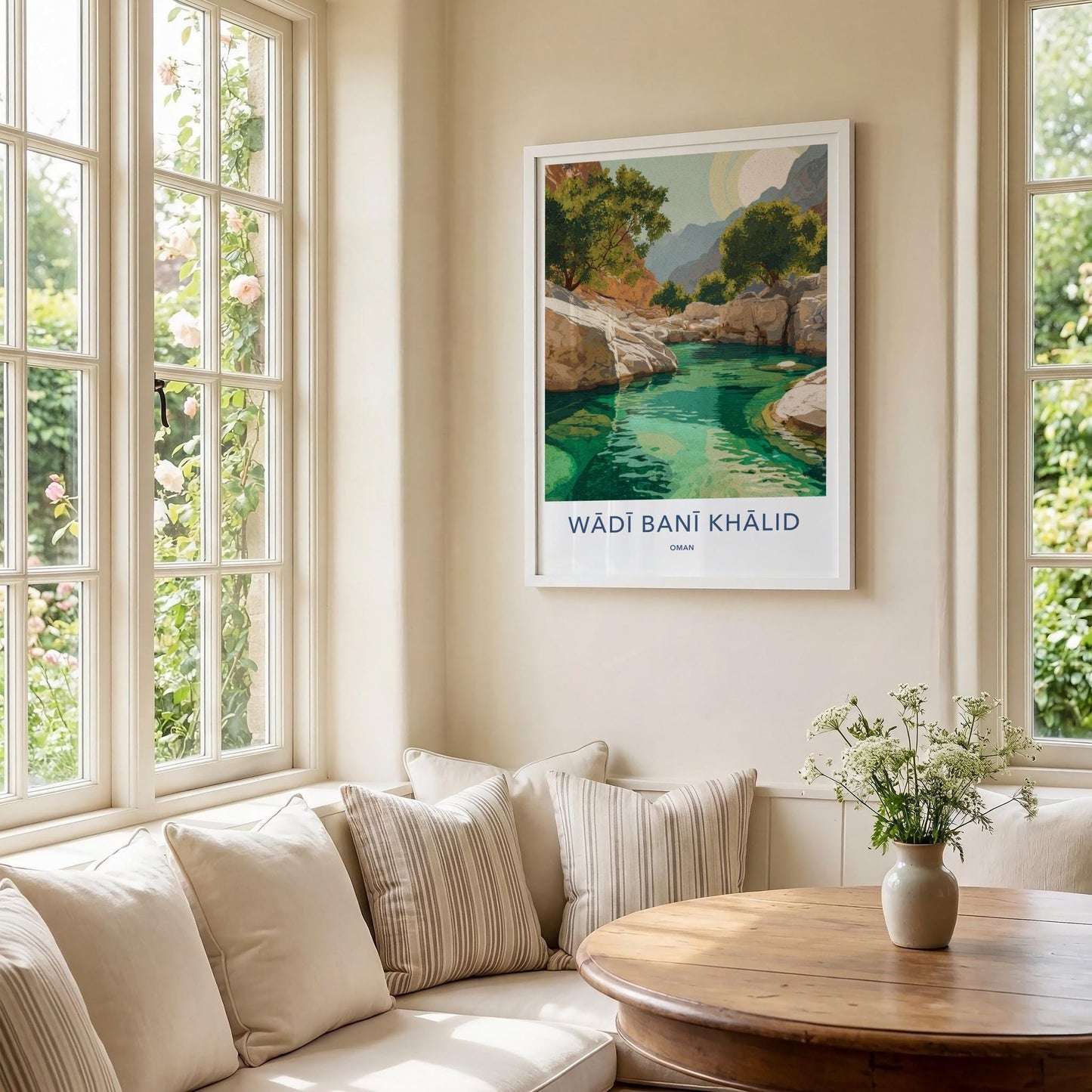Wadi Bani Khalid Poster - Oman Travel Art - Turquoise Water Oasis Home Decor