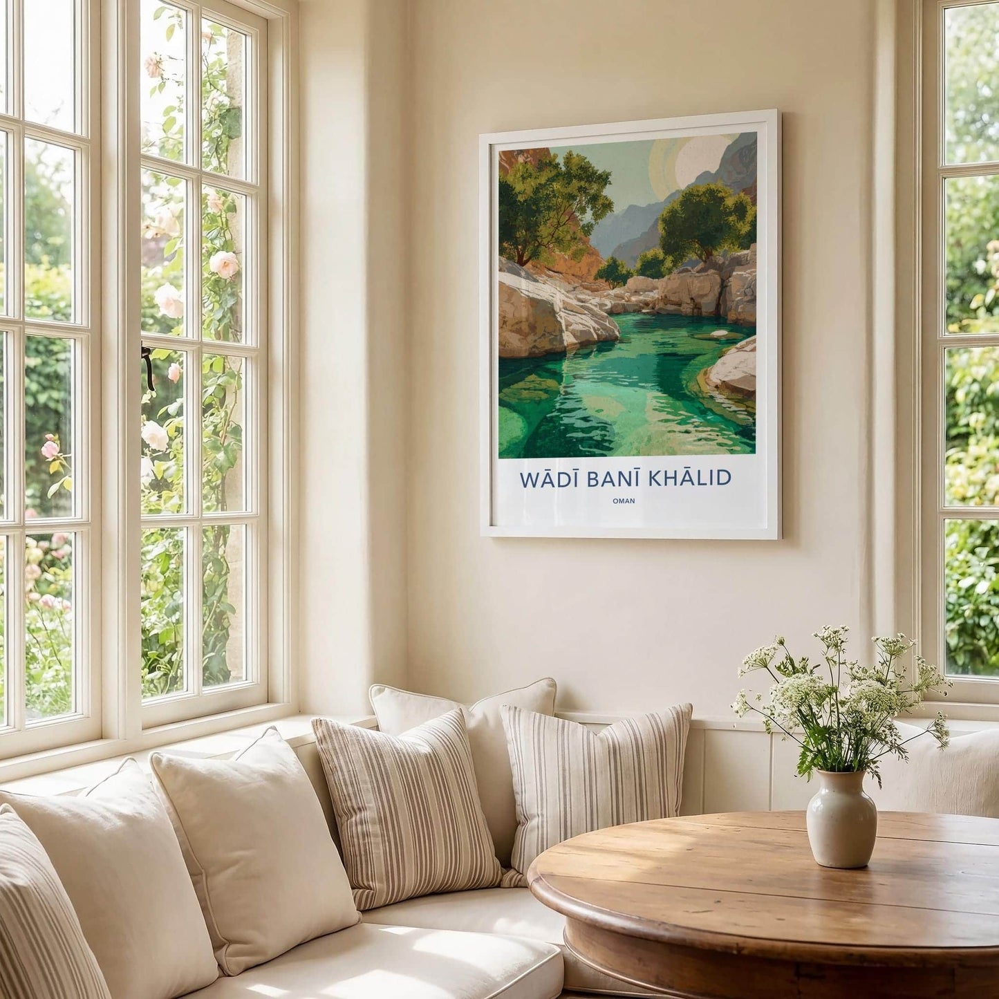 Wadi Bani Khalid Poster - Oman Travel Art - Turquoise Water Oasis Home Decor