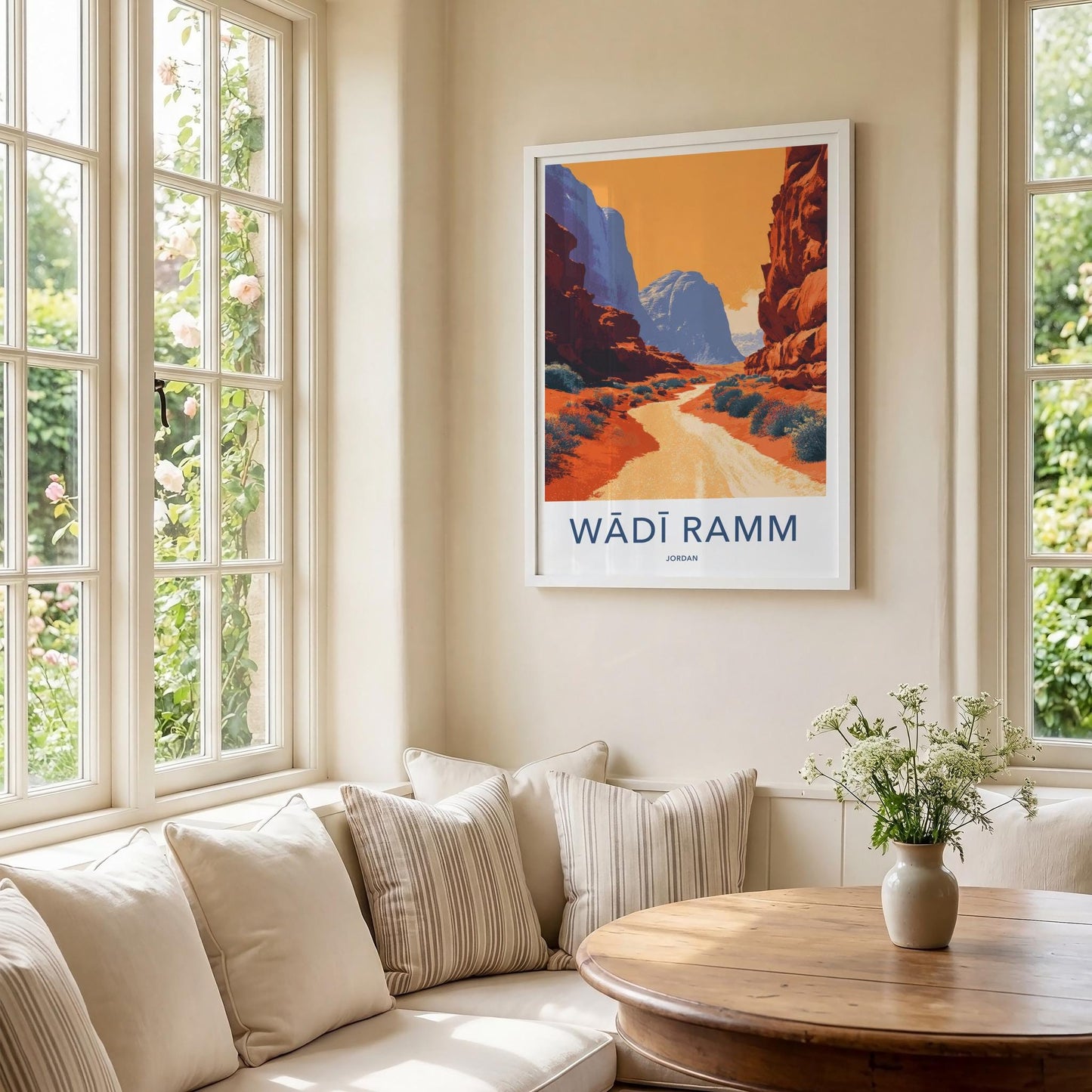 Wadi Ramm Poster - Jordan Travel Art - Desert Valley Path Wall Decor