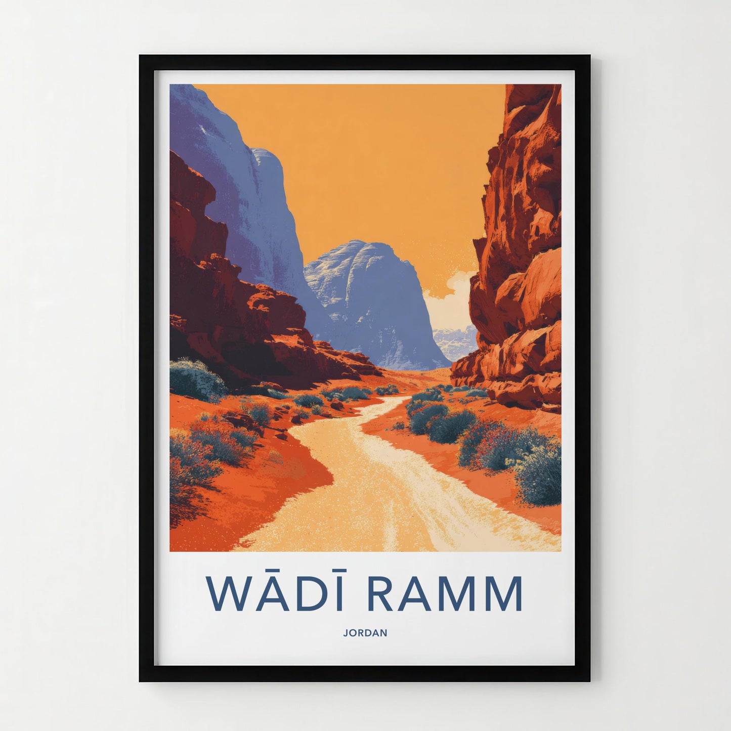 Wadi Ramm Poster - Jordan Travel Art - Desert Valley Path Wall Decor