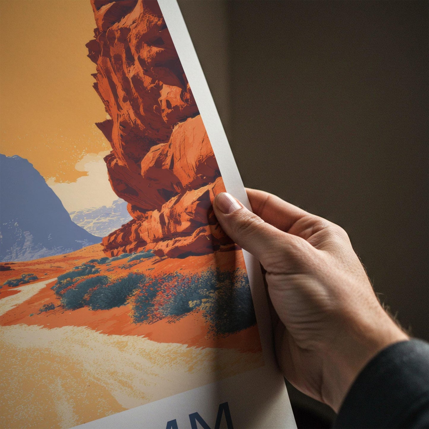 Wadi Ramm Poster - Jordan Travel Art - Desert Valley Path Wall Decor