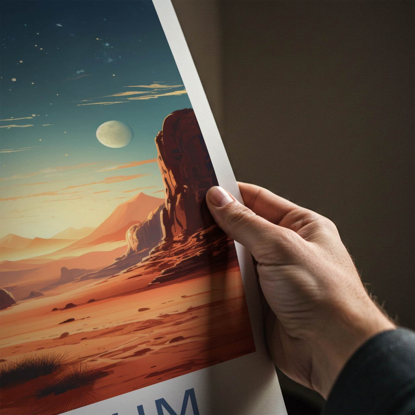 Wadi Rum Poster - Jordan Travel Art - Alien Lunar Desert Home Decor