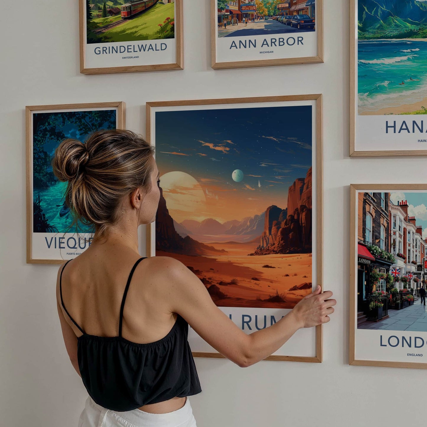 Wadi Rum Poster - Jordan Travel Art - Desert Sunset Home Decor