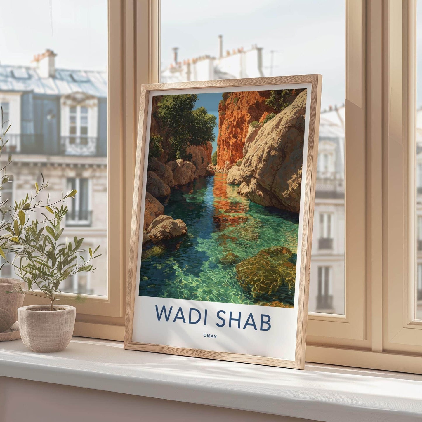 Wadi Shab Poster - Oman Art Print - Clear Canyon Water Home Decor