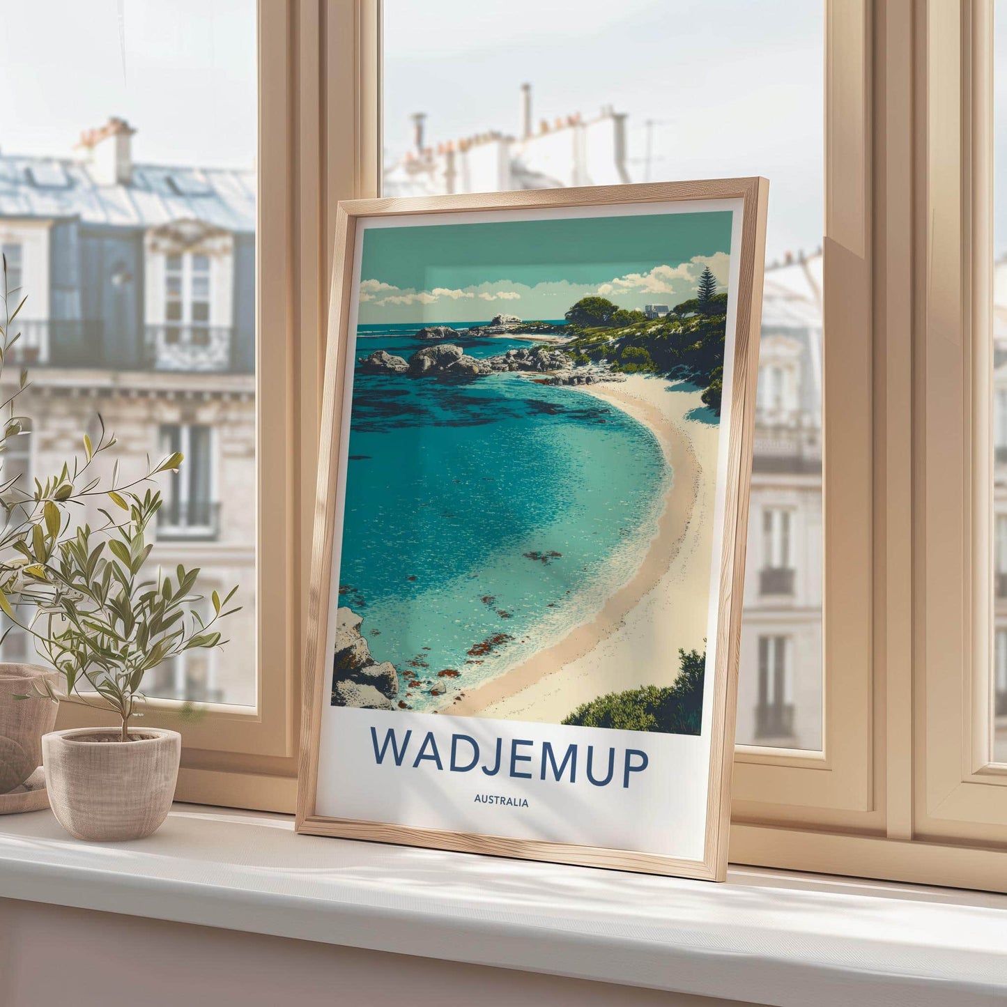Wadjemup Poster - Australia Travel Art - Coastal Beach Landscape Home Decor