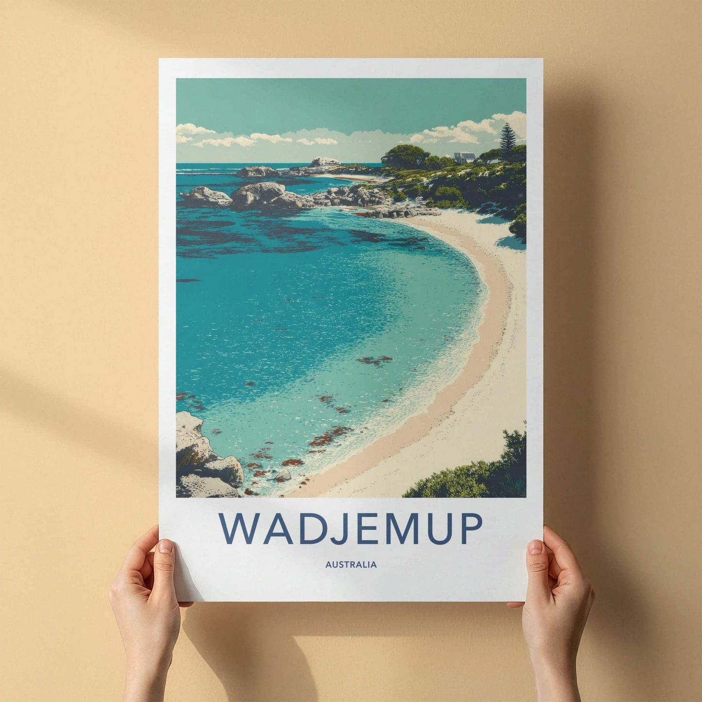 Wadjemup Poster - Australia Travel Art - Coastal Beach Landscape Home Decor