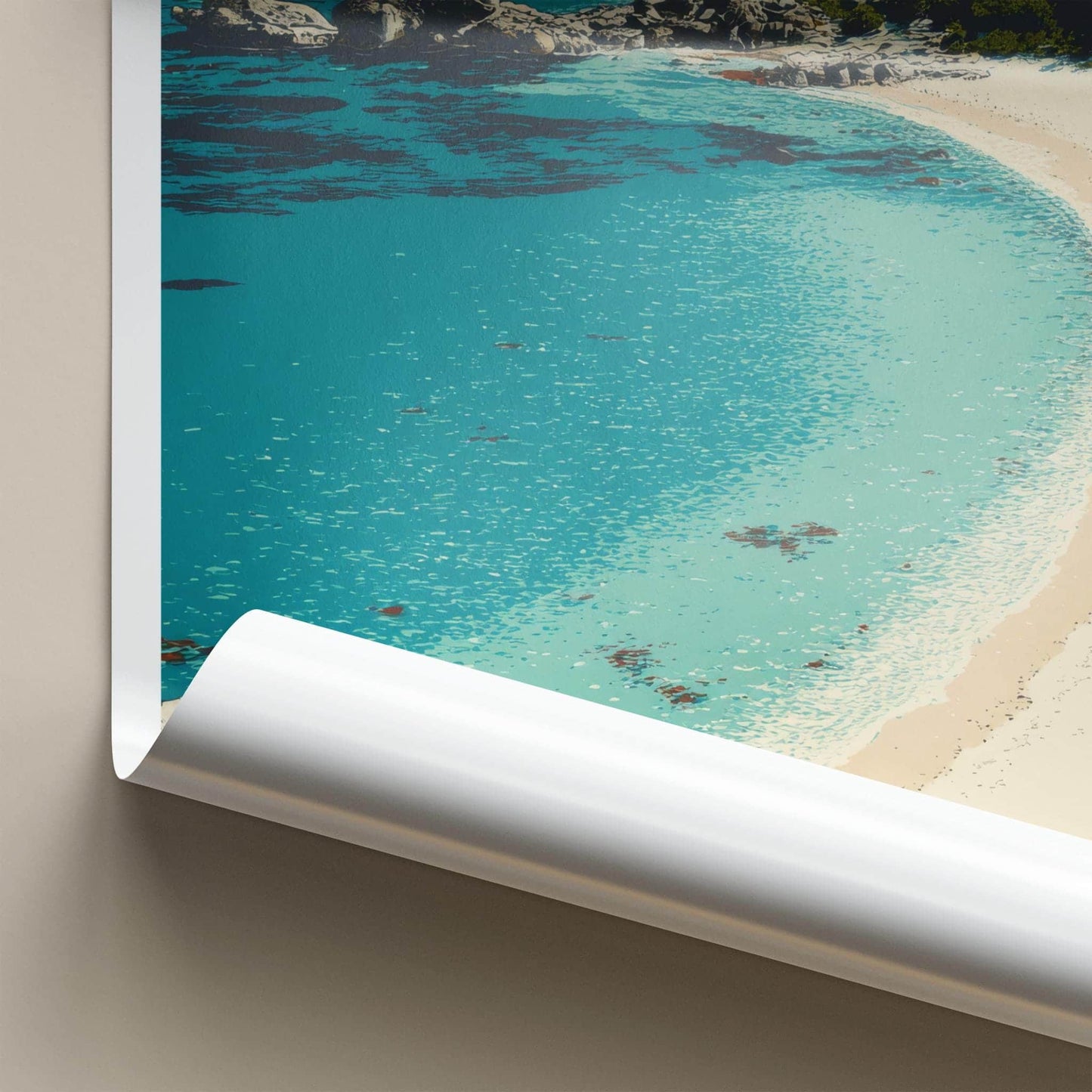 Wadjemup Poster - Australia Travel Art - Coastal Beach Landscape Home Decor
