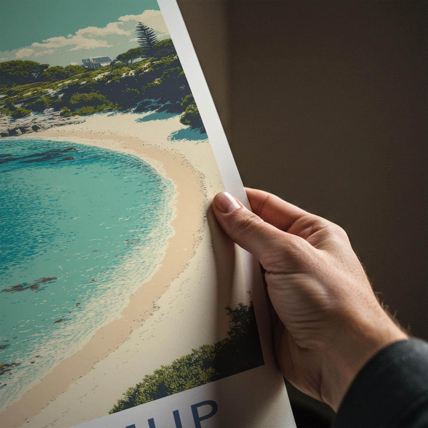 Wadjemup Poster - Australia Travel Art - Coastal Beach Landscape Home Decor