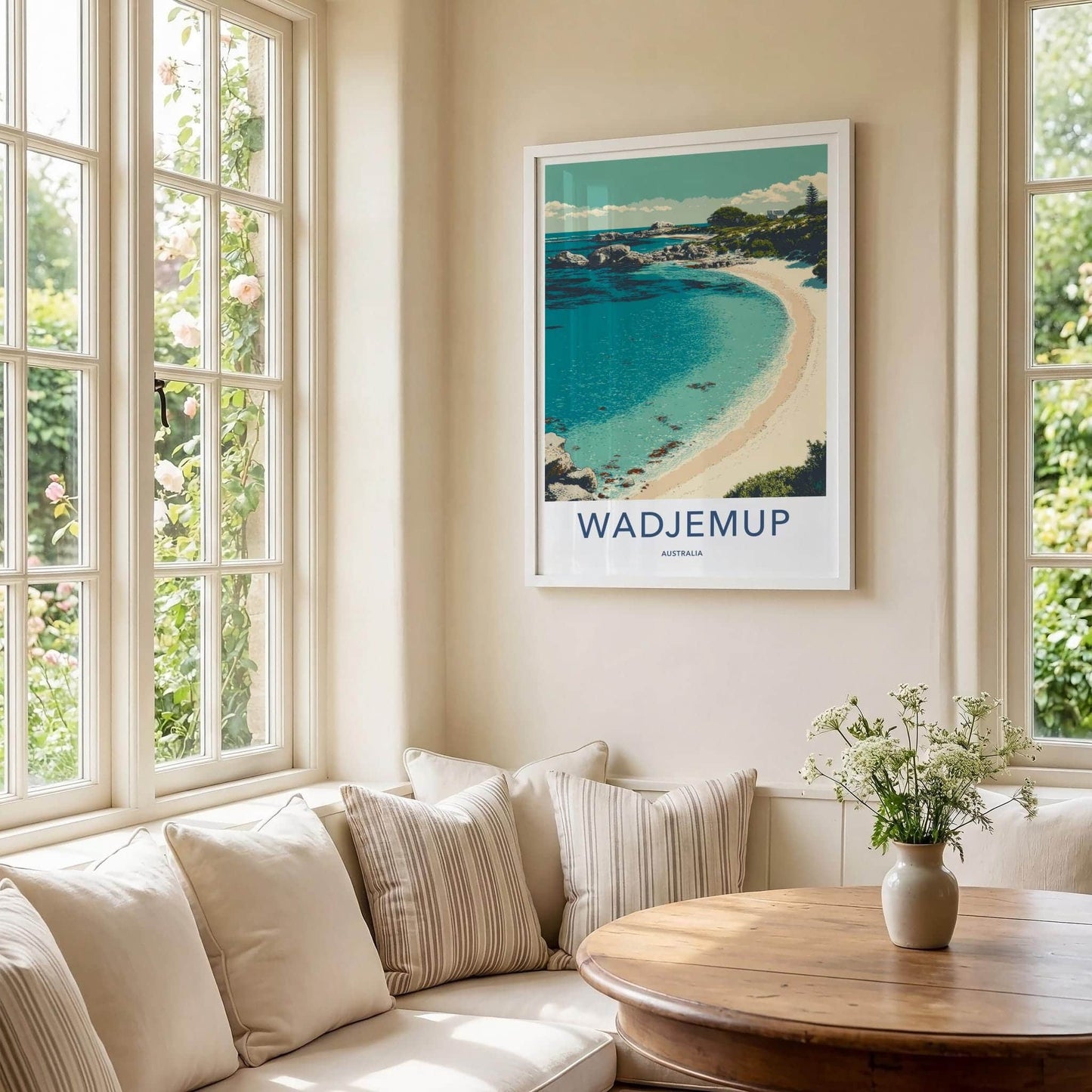 Wadjemup Poster - Australia Travel Art - Coastal Beach Landscape Home Decor