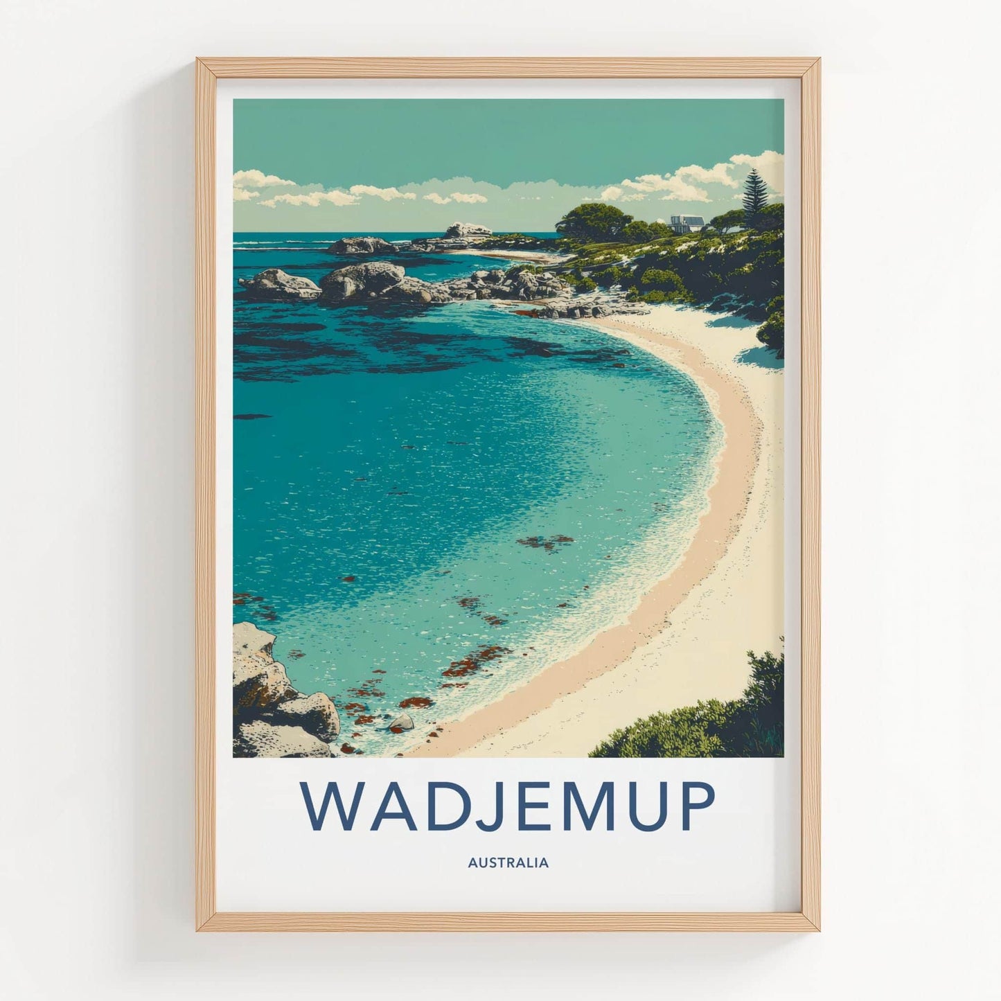 Wadjemup Poster - Australia Travel Art - Coastal Beach Landscape Home Decor