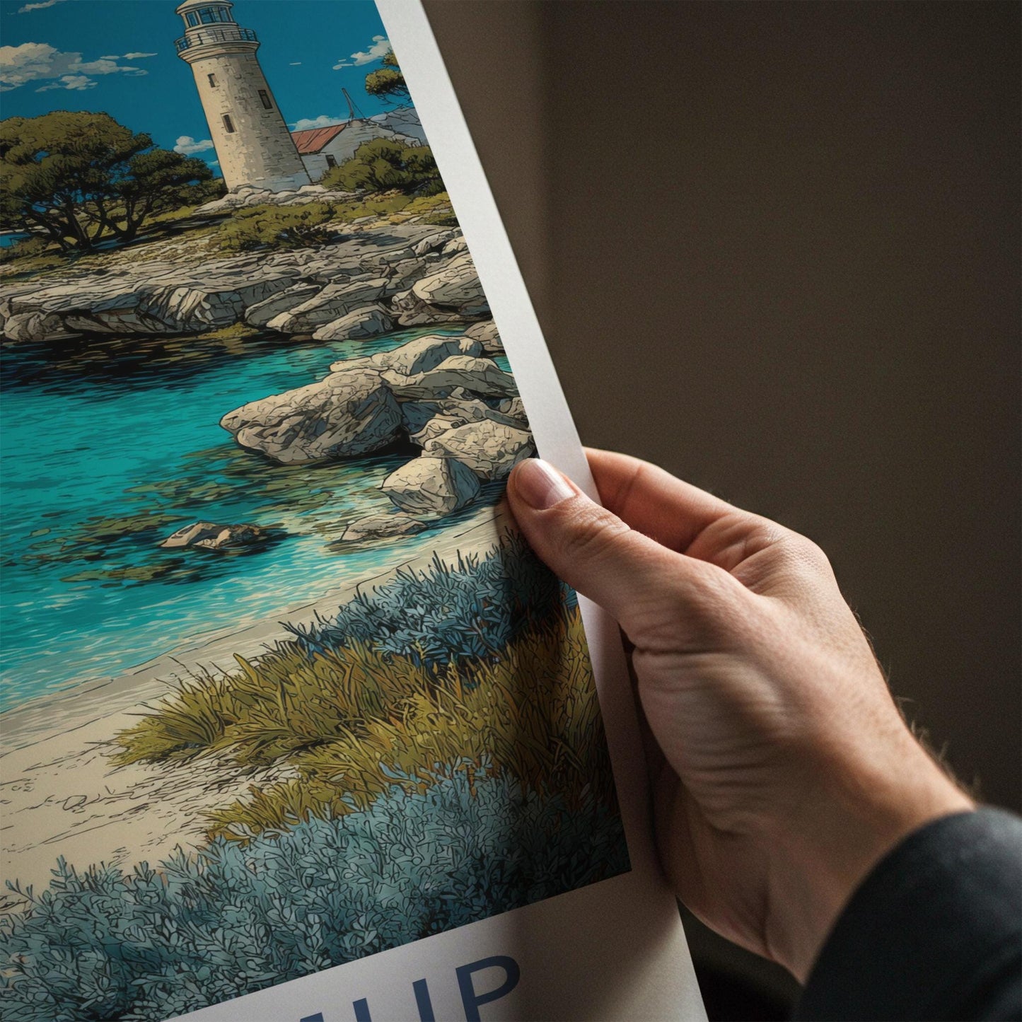 Wadjemup Poster - Australia Travel Art - Coastal Clear Water Home Decor