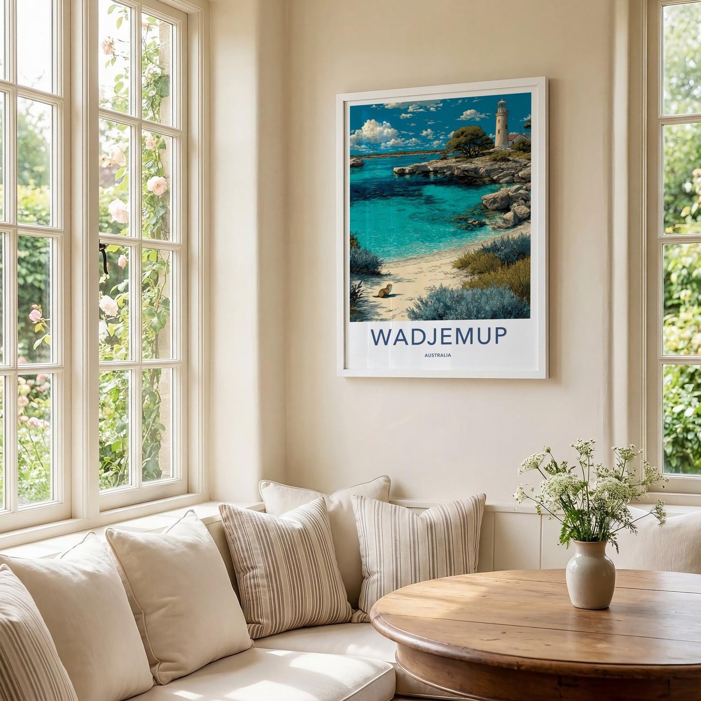 Wadjemup Poster - Australia Travel Art - Coastal Clear Water Home Decor