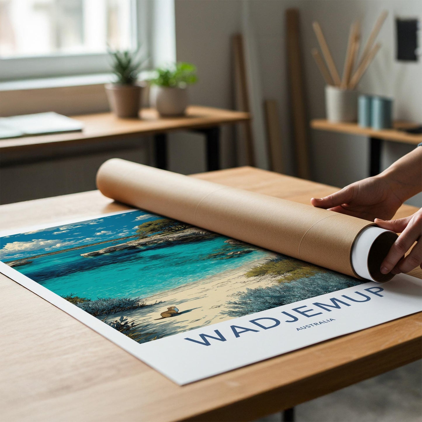 Wadjemup Poster - Australia Travel Art - Coastal Clear Water Home Decor