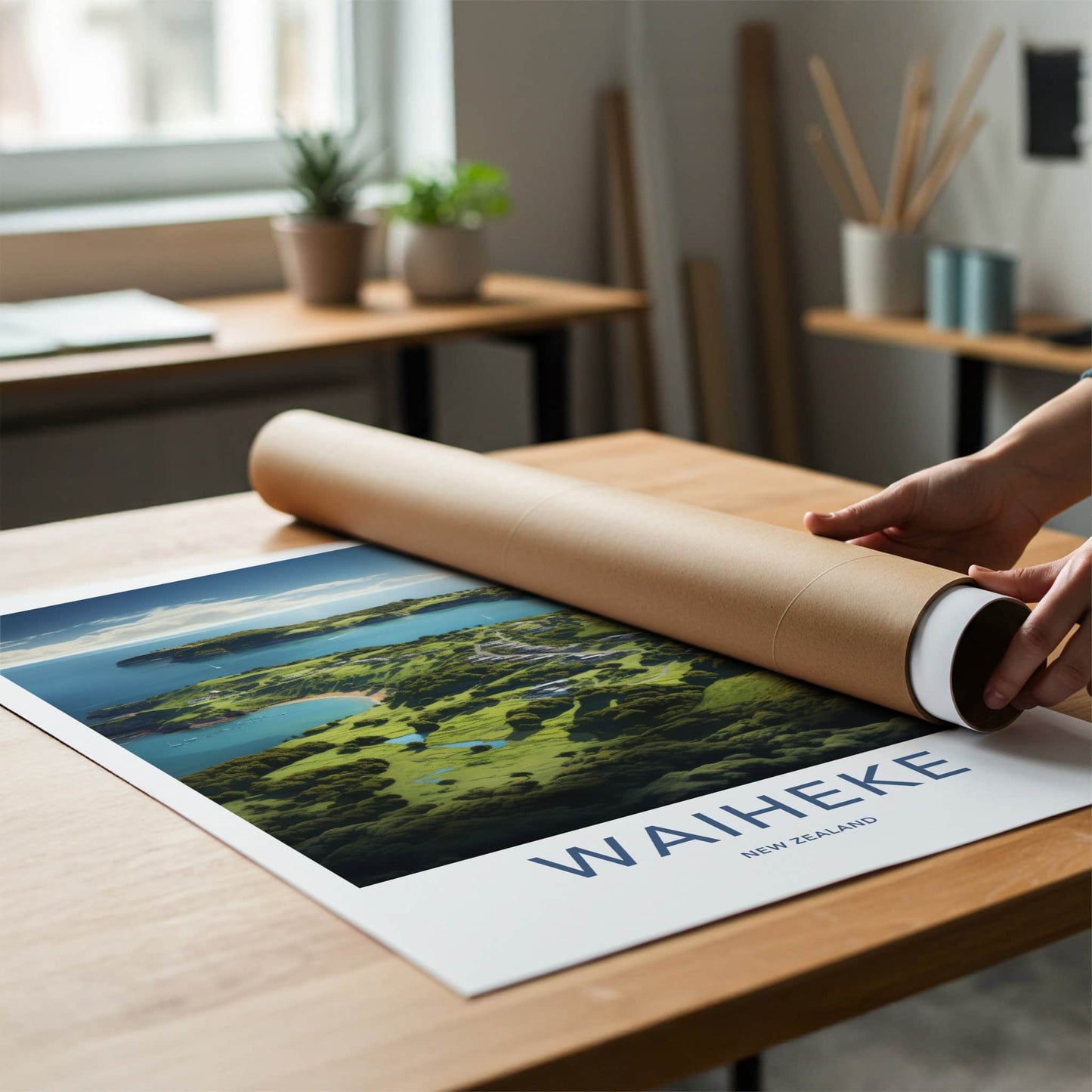 Waiheke Poster - New Zealand Travel Art - Lush Island Retreat Home Decor