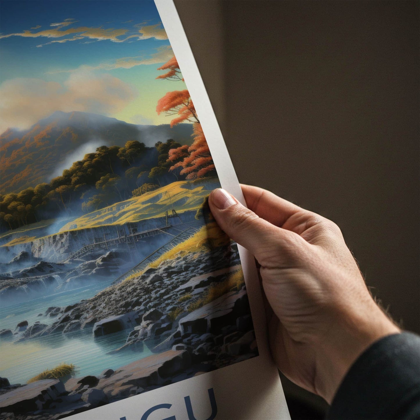 Waimangu Poster - New Zealand Wall Art - Steaming River Landscape Home Decor