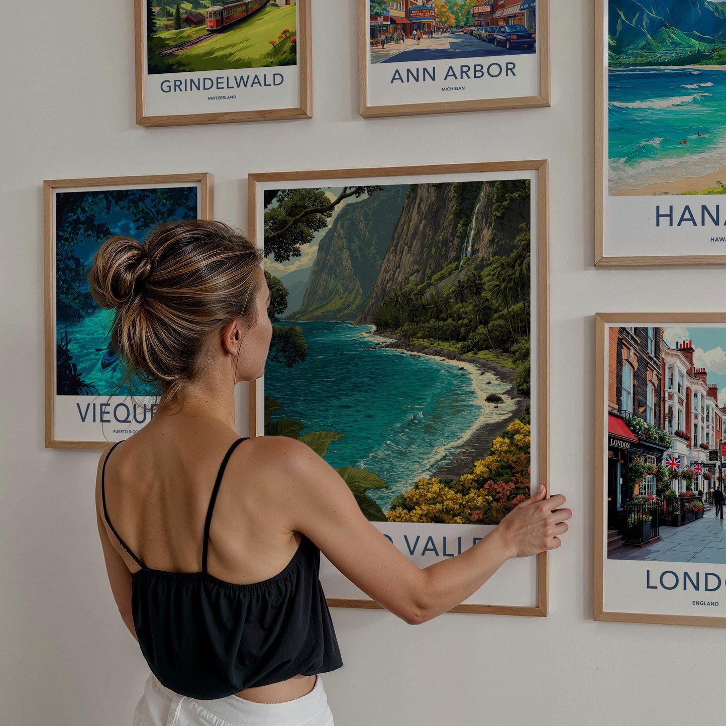 Waipio Valley Poster - Hawaii Travel Art - Lush Valley Beach Home Decor