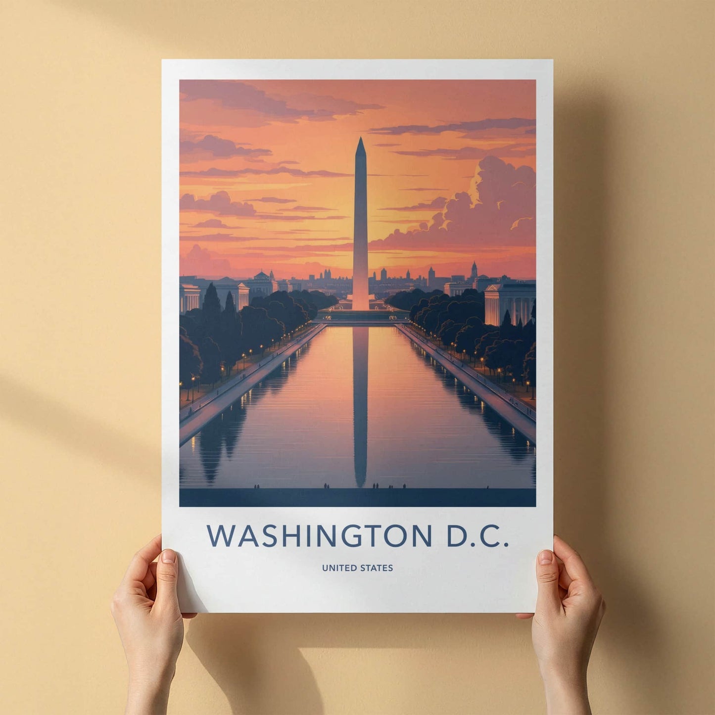 Washington D.C. Poster - D.C. Fine Art - Monument Water View Gift