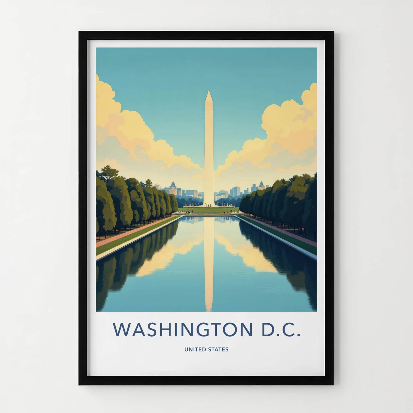 Washington D.C. Poster - District of Columbia Wall Art - Monument Pool Reflection Gift
