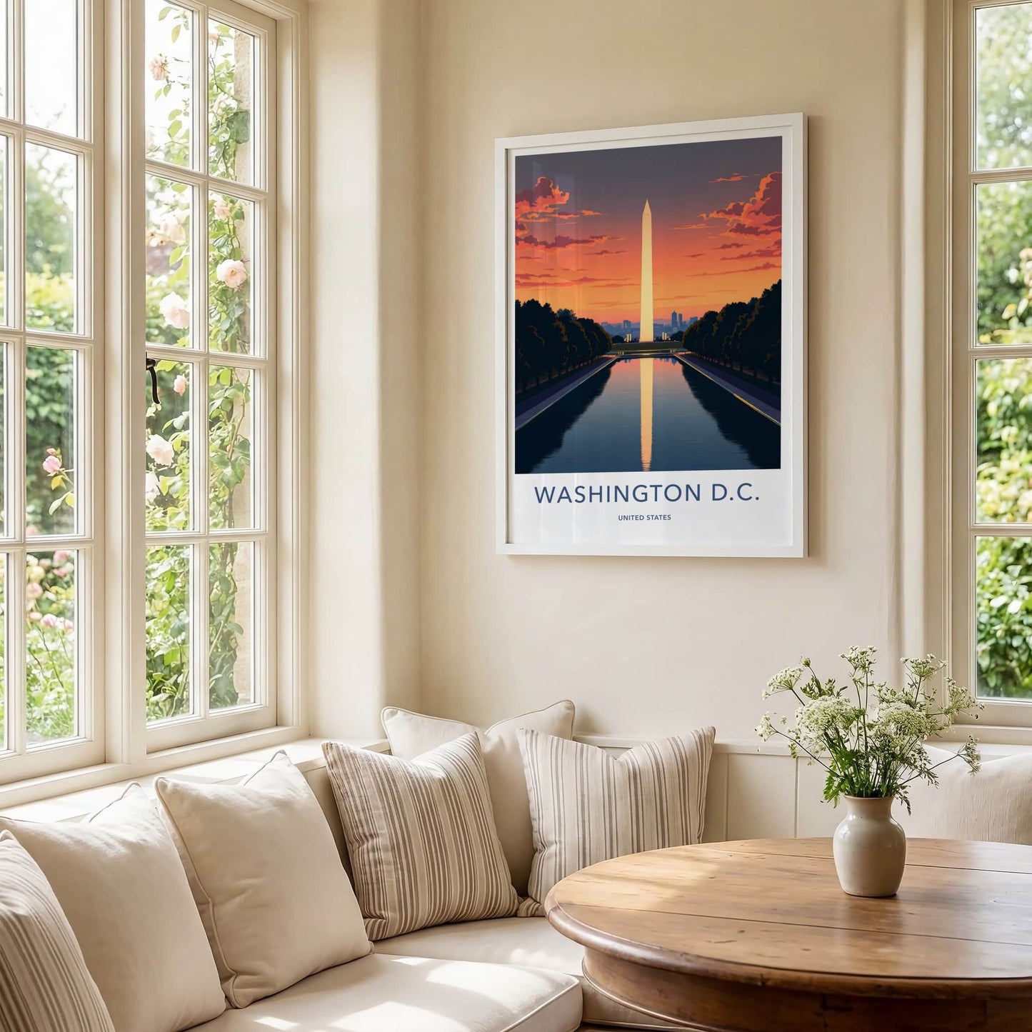 Washington D.C. Poster - USA Fine Art - Monument Sunset Water Gift