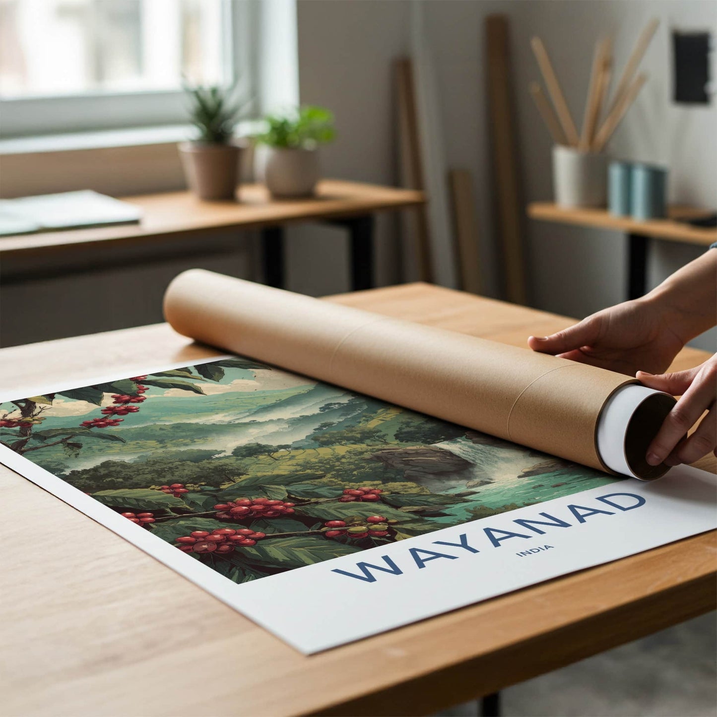 Wayanad Poster India Kerala Coffee Plant Home Decor