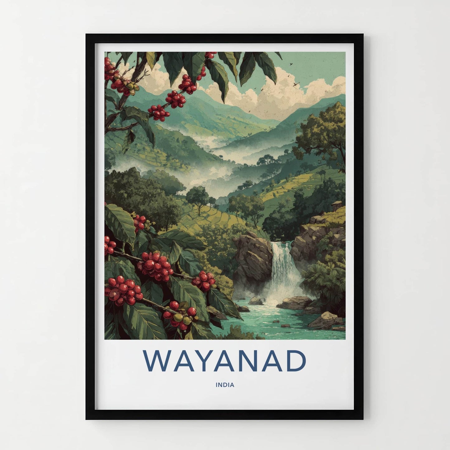 Wayanad Poster India Kerala Coffee Plant Home Decor