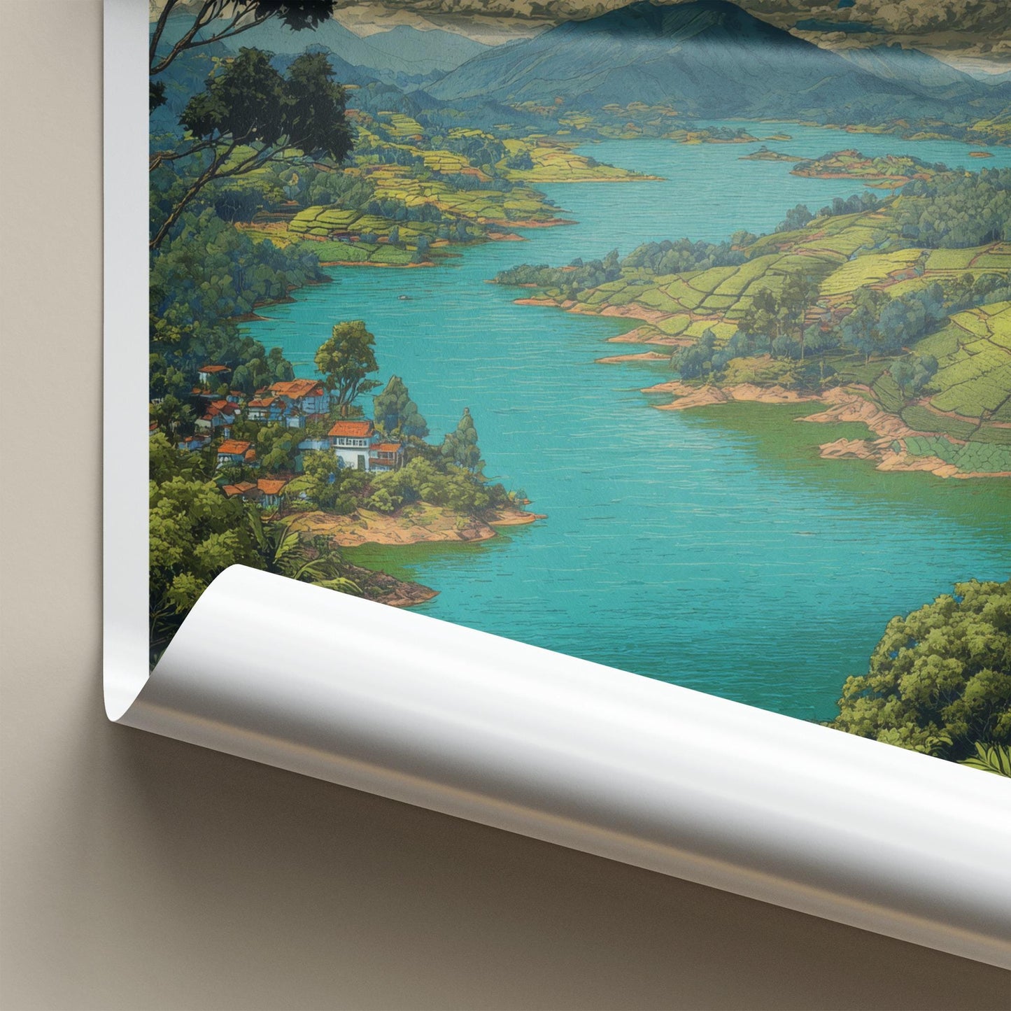 Wayanad Poster - India Travel Art - Kerala Lush Green Landscapes Home Decor