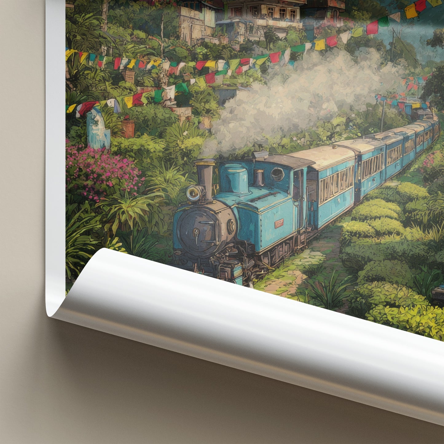 West Bengal Poster India Darjeeling Train Snowcapped Peak Home Decor