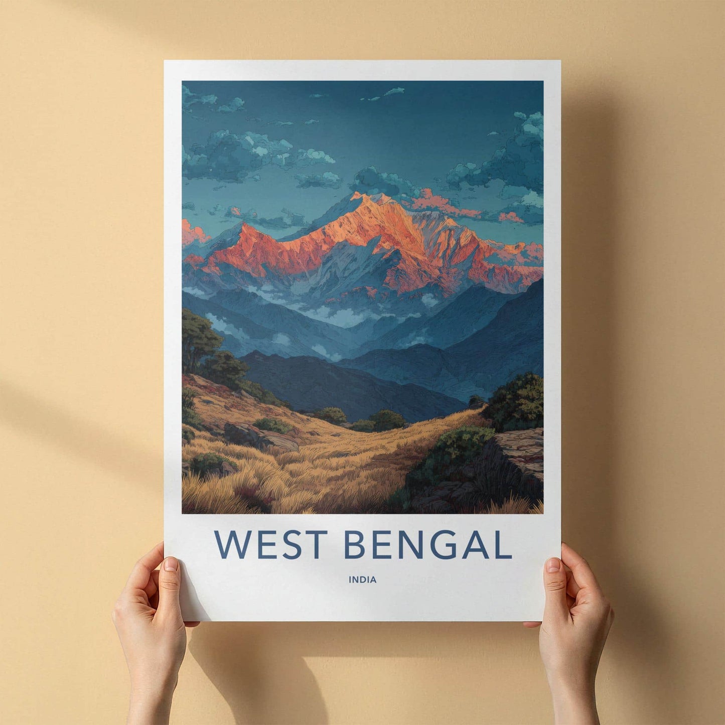 West Bengal Poster - India Wall Art - West Bengal Mountain Sunset Home Decor