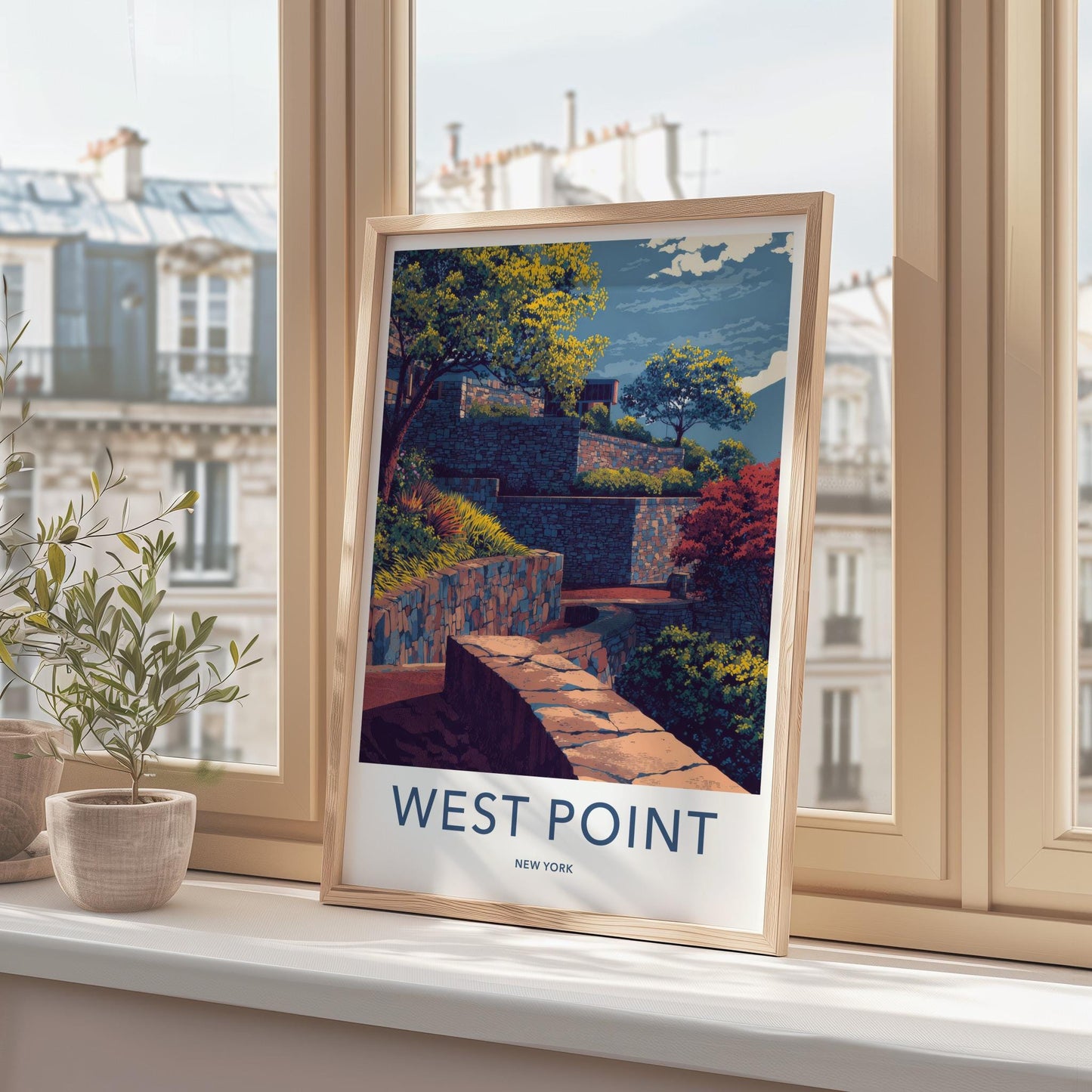West Point Poster - New York Travel Art - Stone Wall Gardens Home Decor