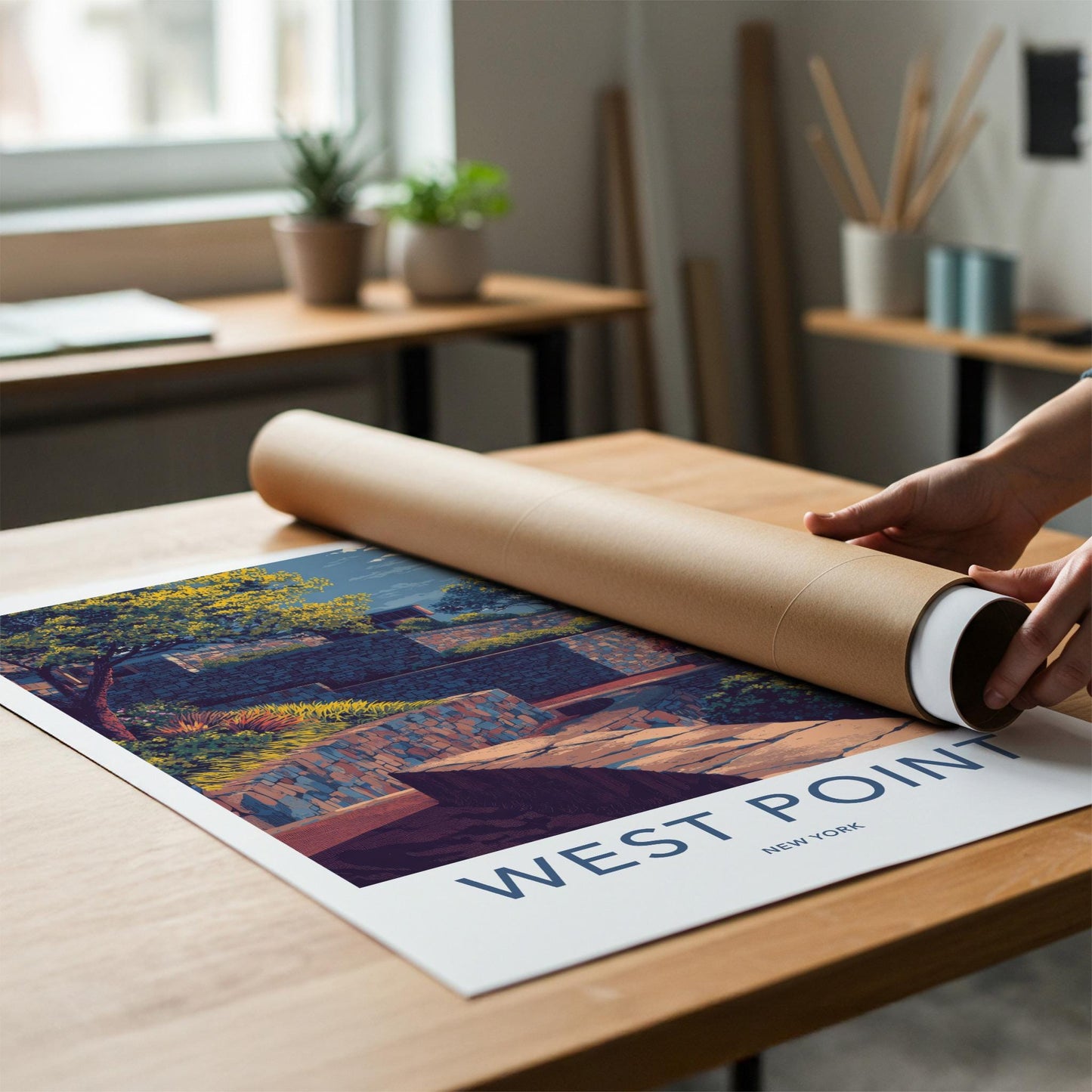 West Point Poster - New York Travel Art - Stone Wall Gardens Home Decor