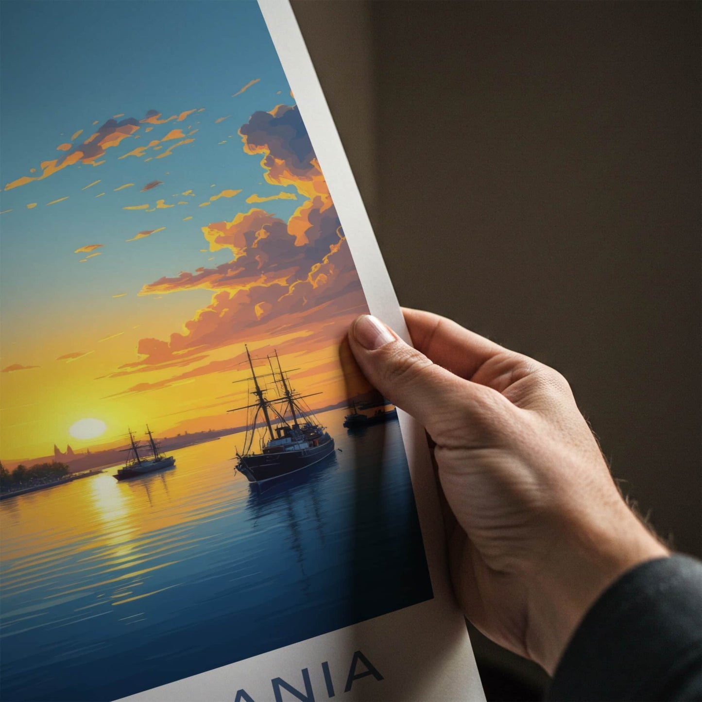 West Pomerania Poster - Poland Travel Print - Vibrant Sunset Harbor Wall Decor