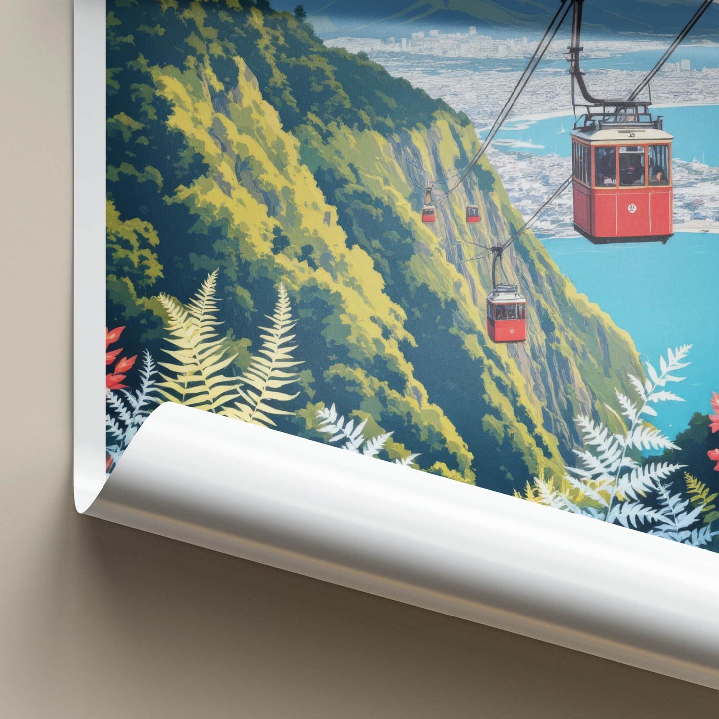 Whanganui-A-Tara Poster - New Zealand Travel Art - Red Gondola City Home Decor