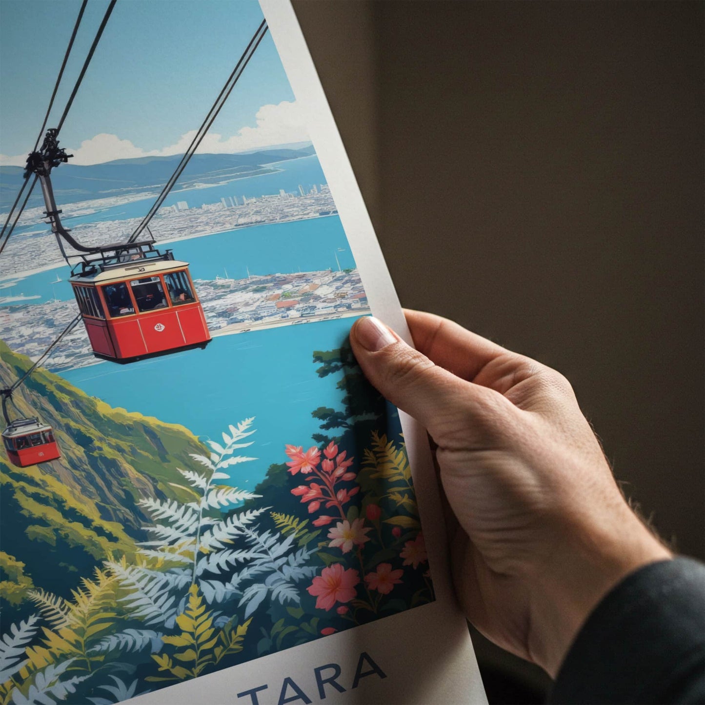 Whanganui-A-Tara Poster - New Zealand Travel Art - Red Gondola City Home Decor