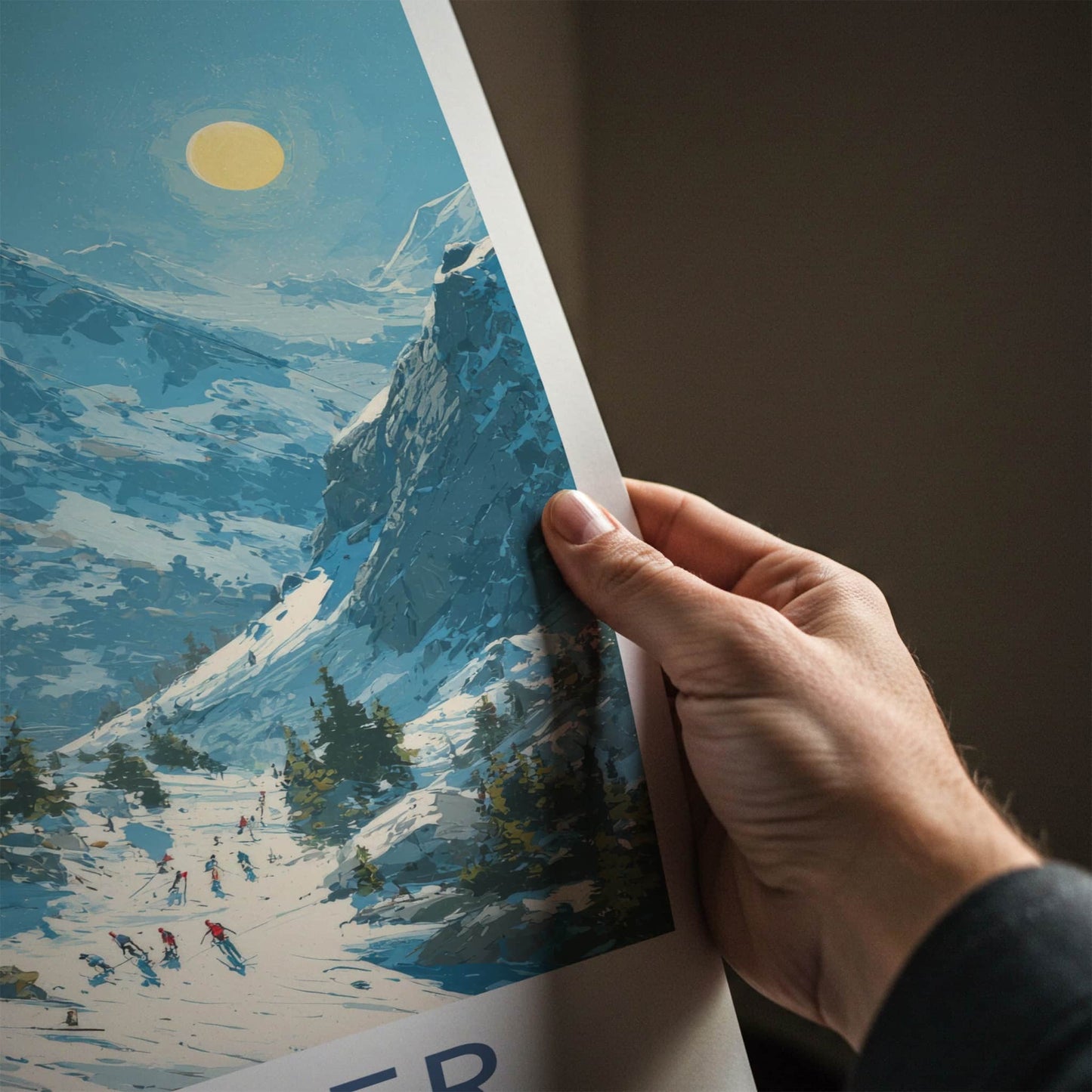 Whistler Poster - British Columbia Art Print - Skiers Snowy Scene Home Decor