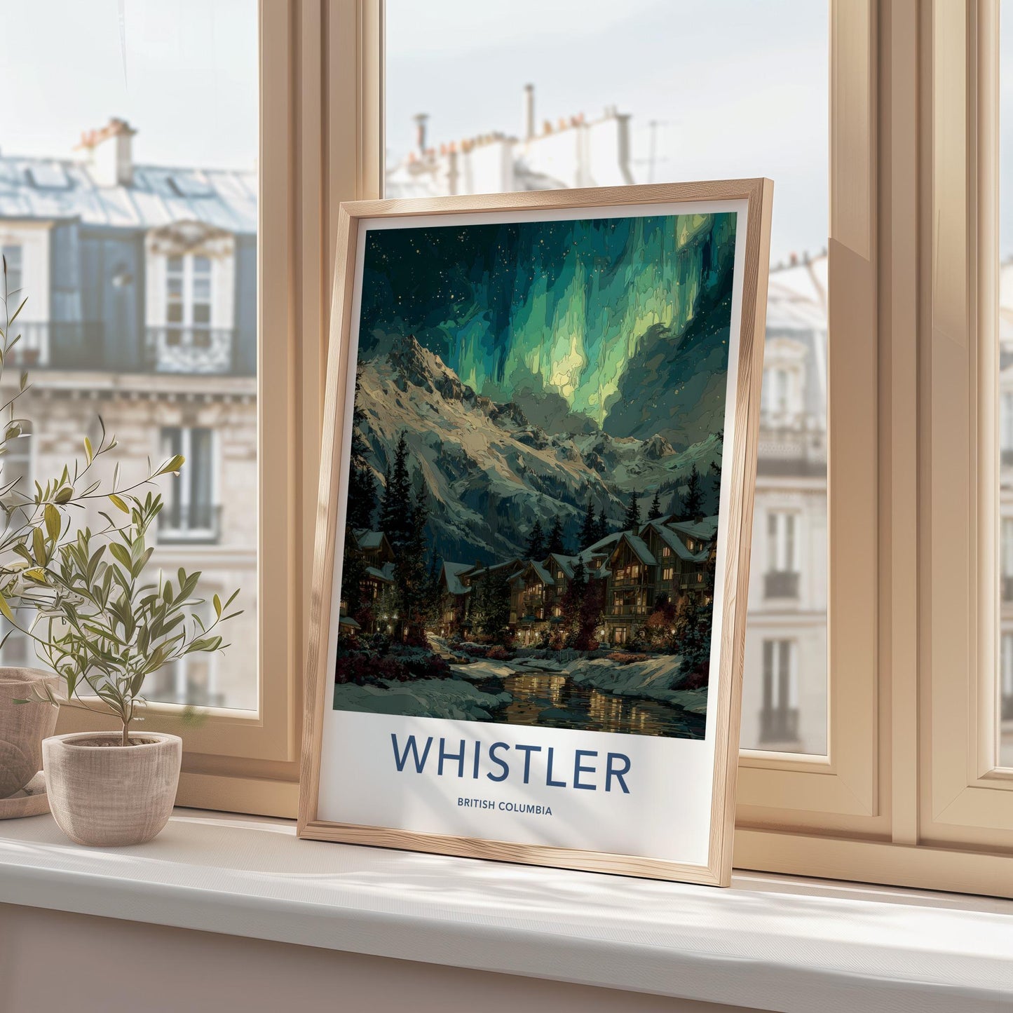 Whistler Poster - Canada Travel Art - Aurora Mountain Village Home Decor