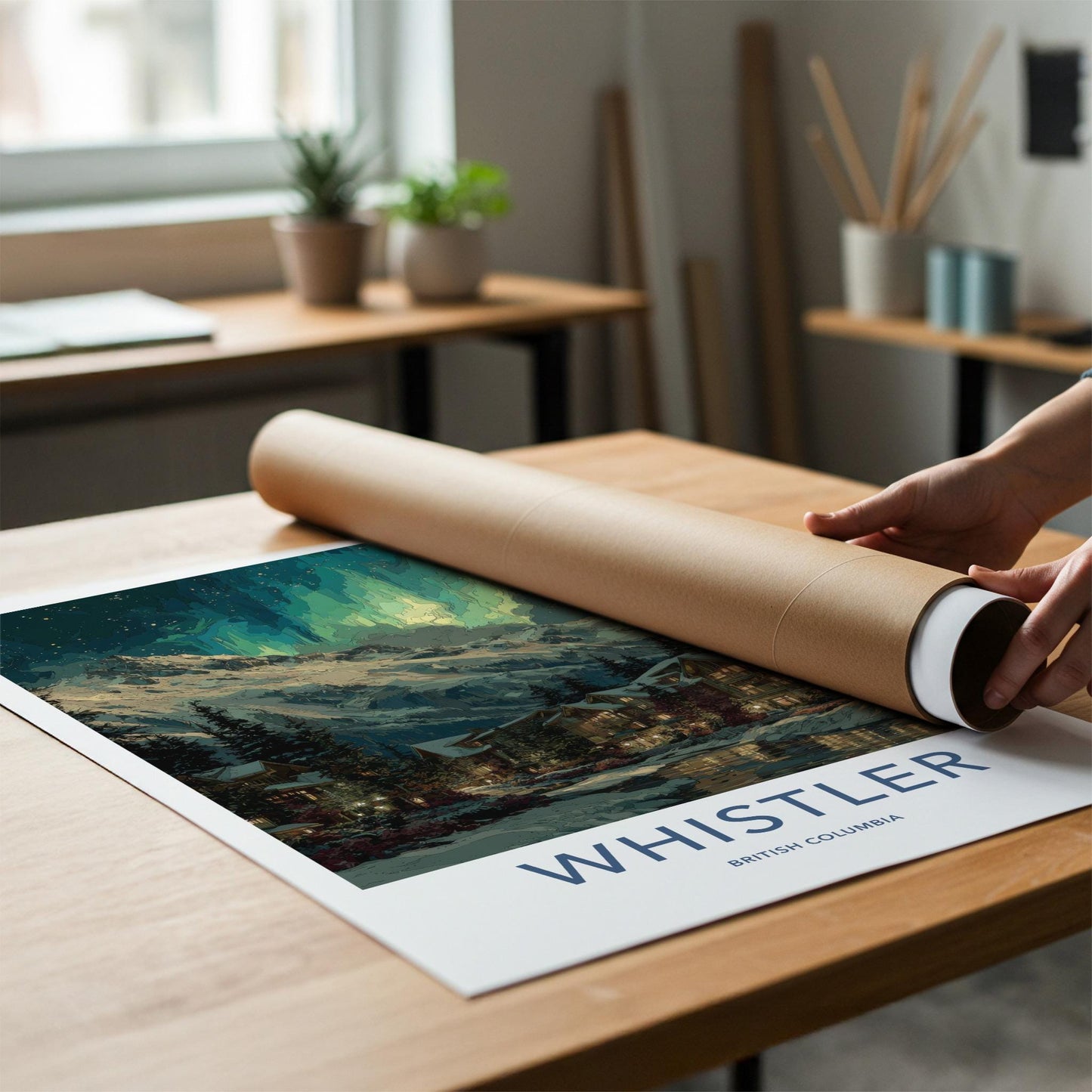 Whistler Poster - Canada Travel Art - Aurora Mountain Village Home Decor