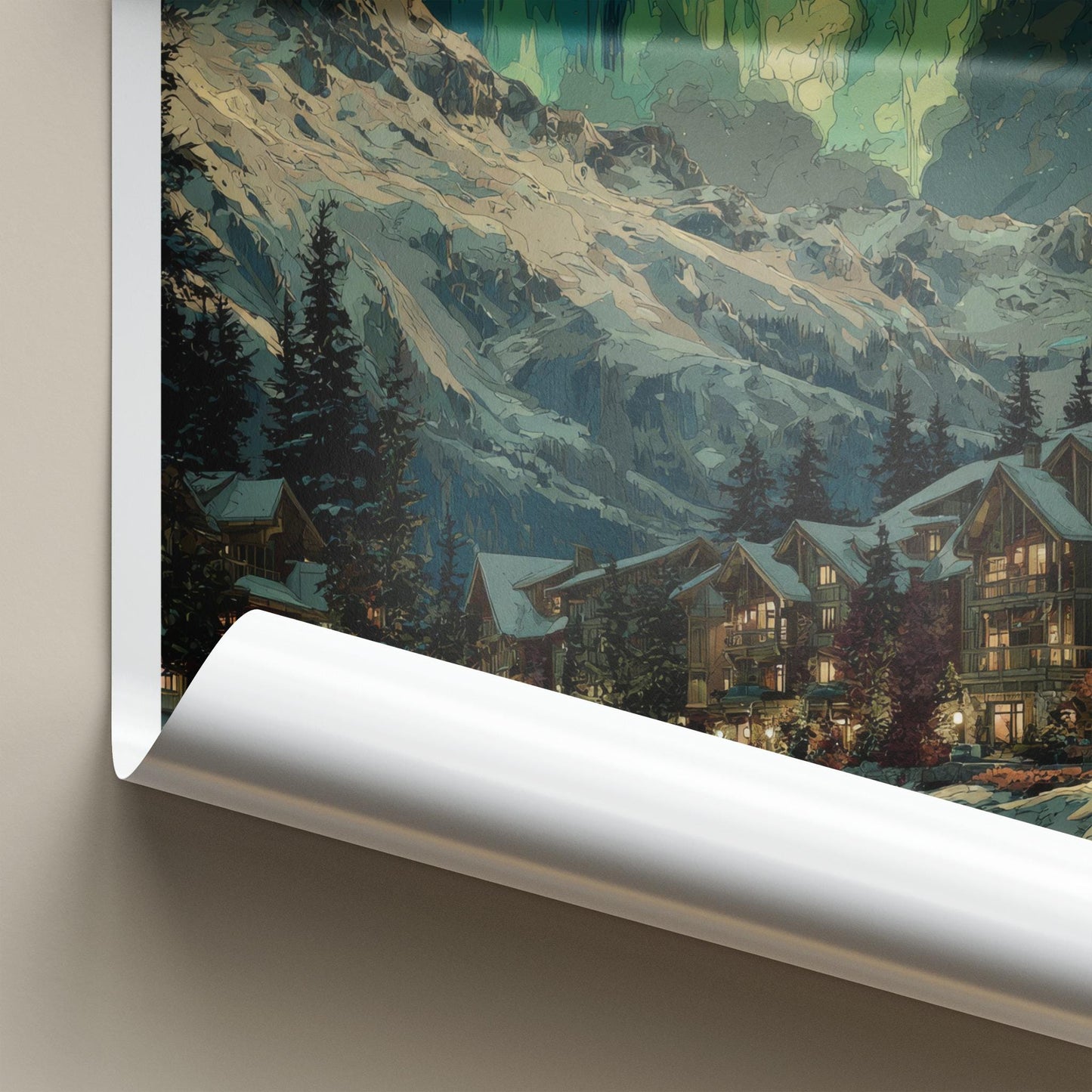 Whistler Poster - Canada Travel Art - Aurora Mountain Village Home Decor
