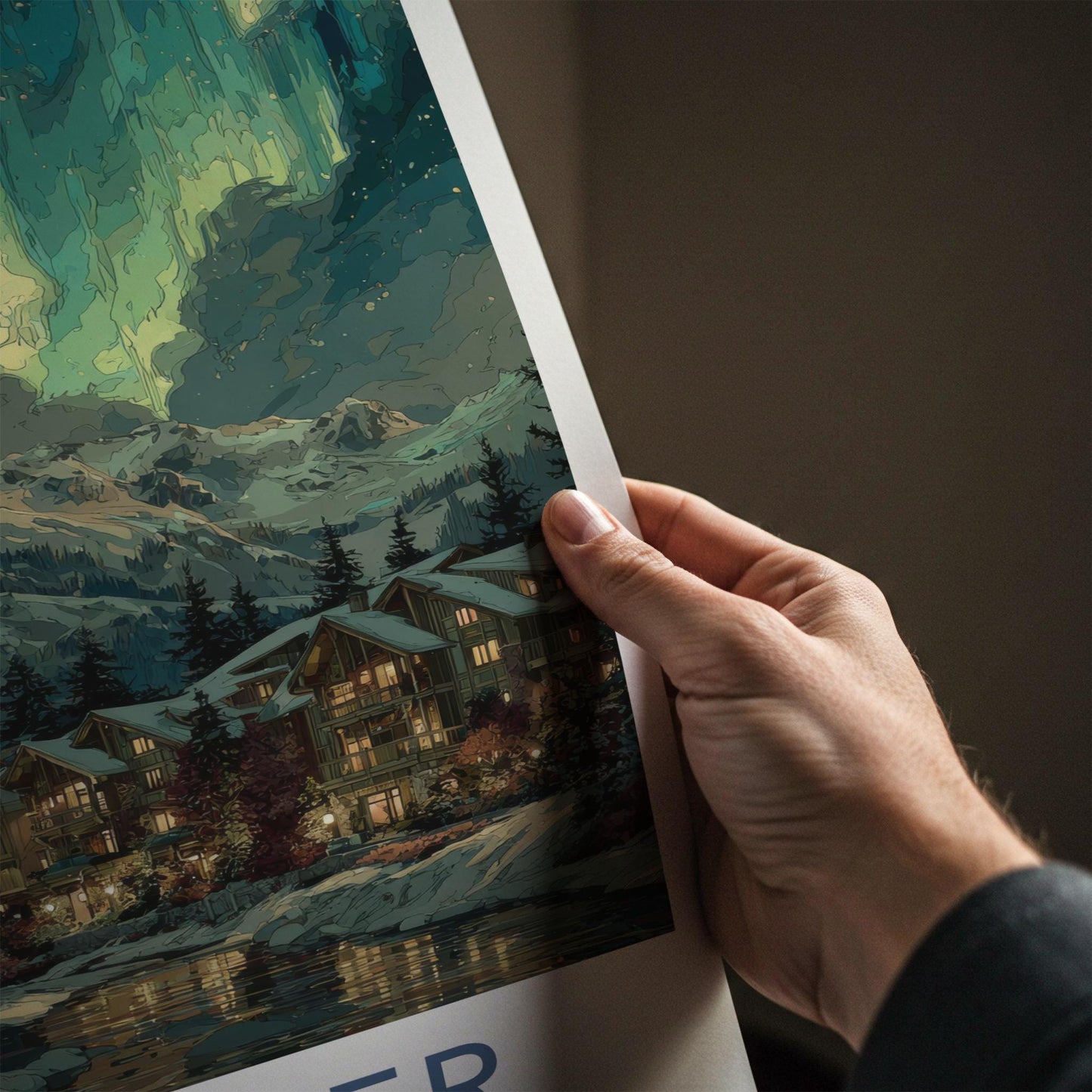 Whistler Poster - Canada Travel Art - Aurora Mountain Village Home Decor