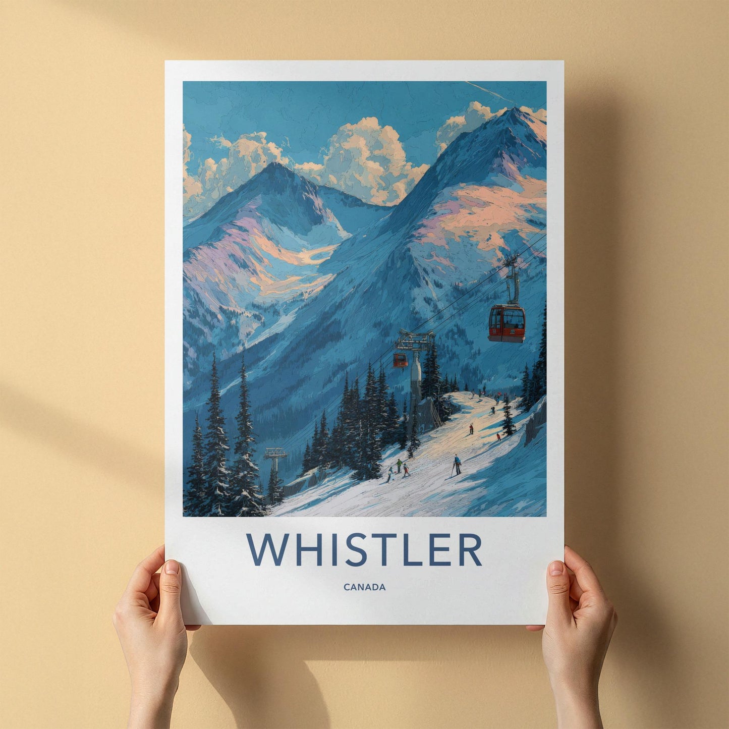 Whistler Poster - Canada Travel Art - Ski Mountain Gondola Home Decor