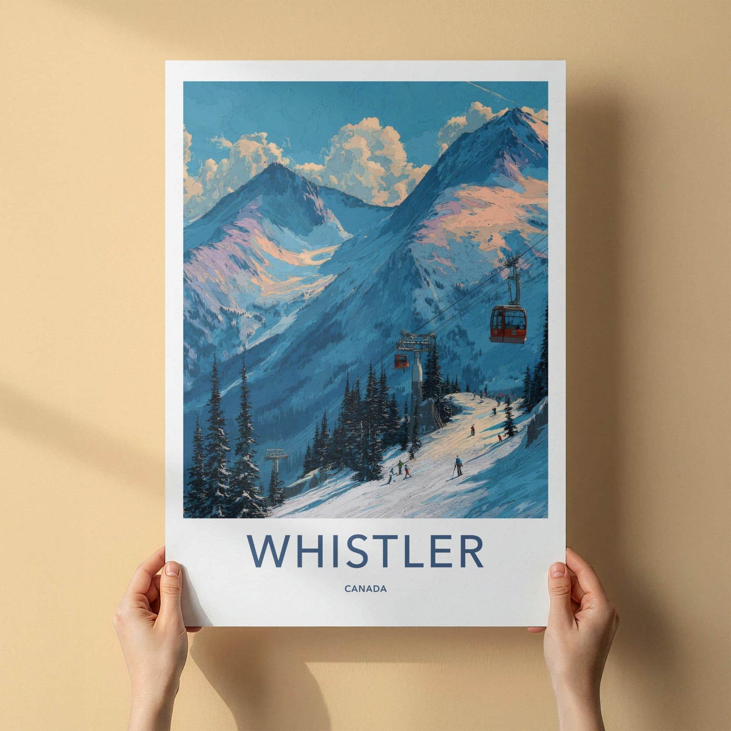 Whistler Poster - Canada Travel Art - Ski Mountain Gondola Home Decor