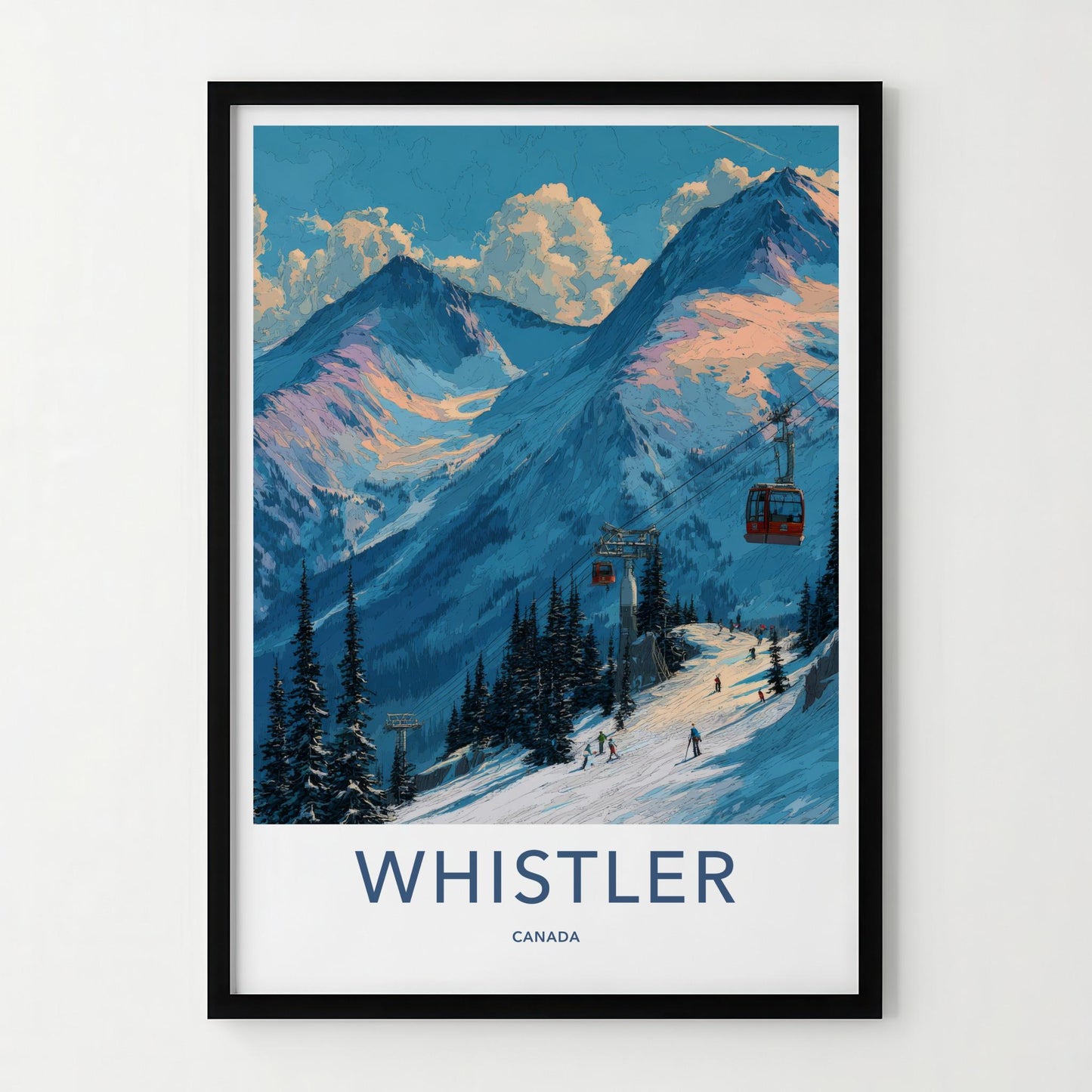 Whistler Poster - Canada Travel Art - Ski Mountain Gondola Home Decor