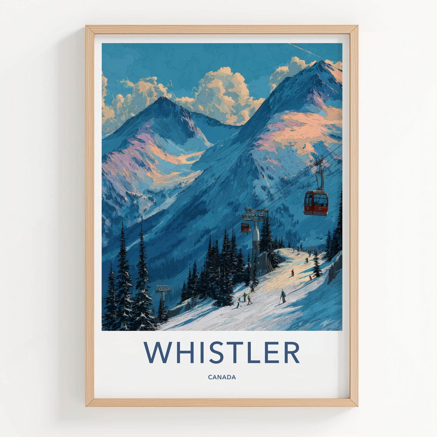 Whistler Poster - Canada Travel Art - Ski Mountain Gondola Home Decor
