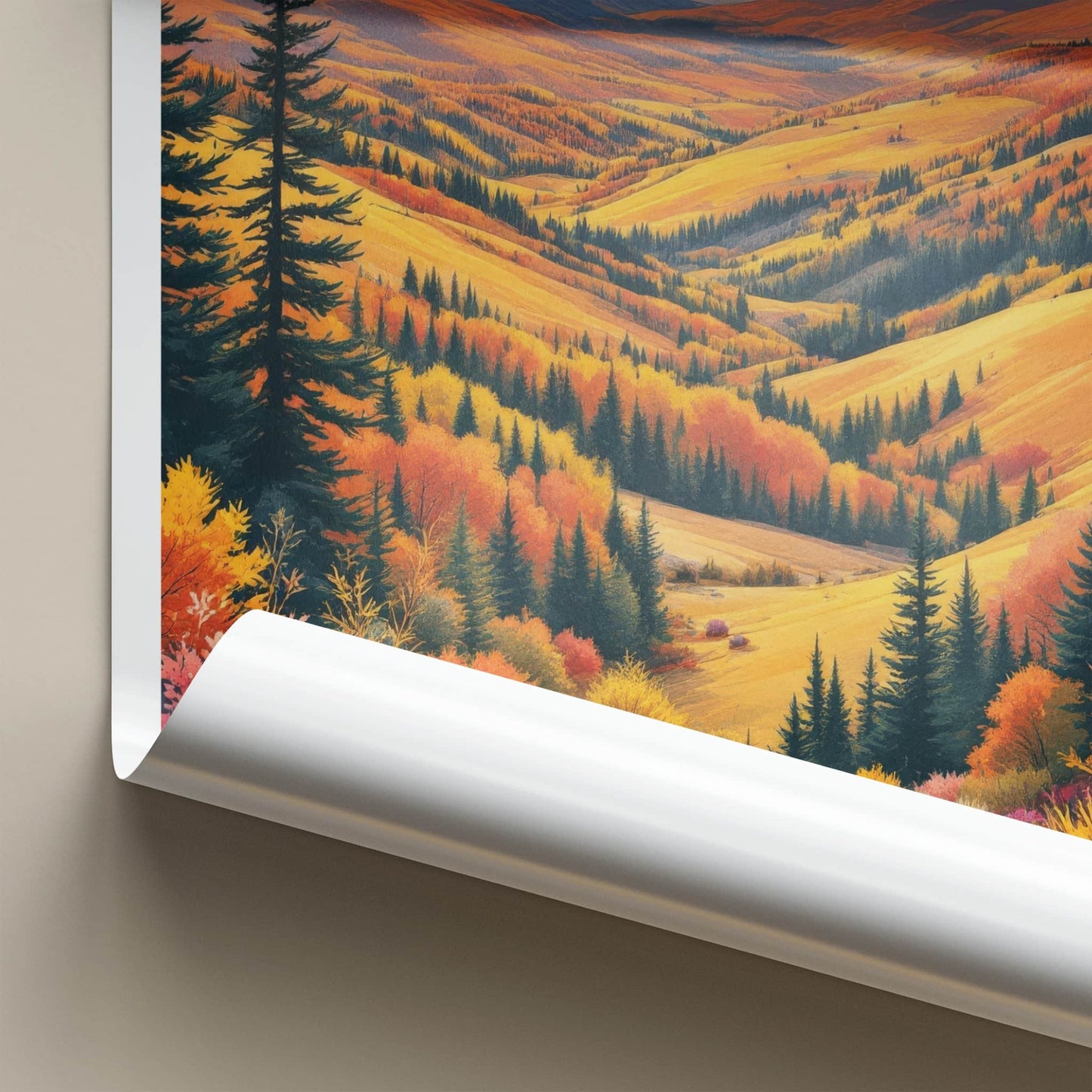 White Mountains Poster - New Hampshire Travel Art - Autumn Valley Views Framed Decor