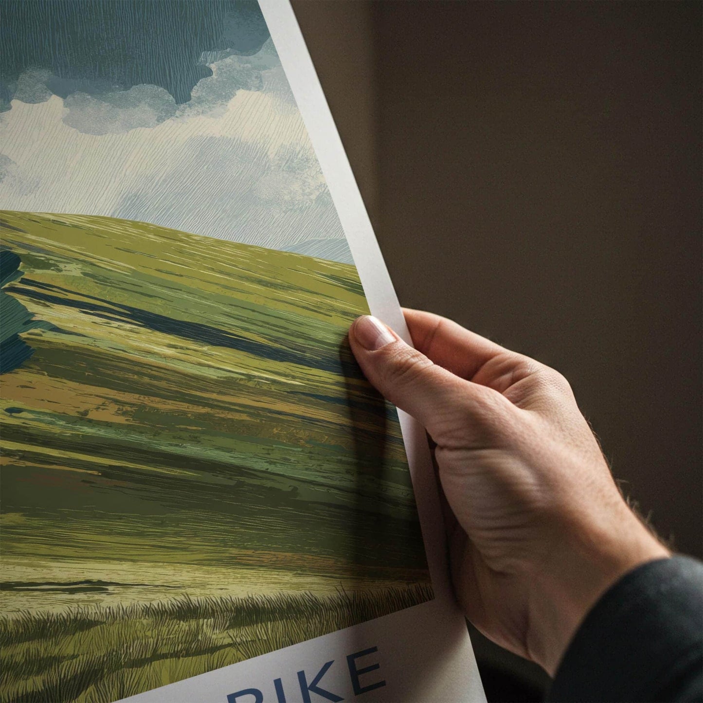 Whiteless Pike Poster - England Art Print - Steep Grassy Ridge Wall Decor