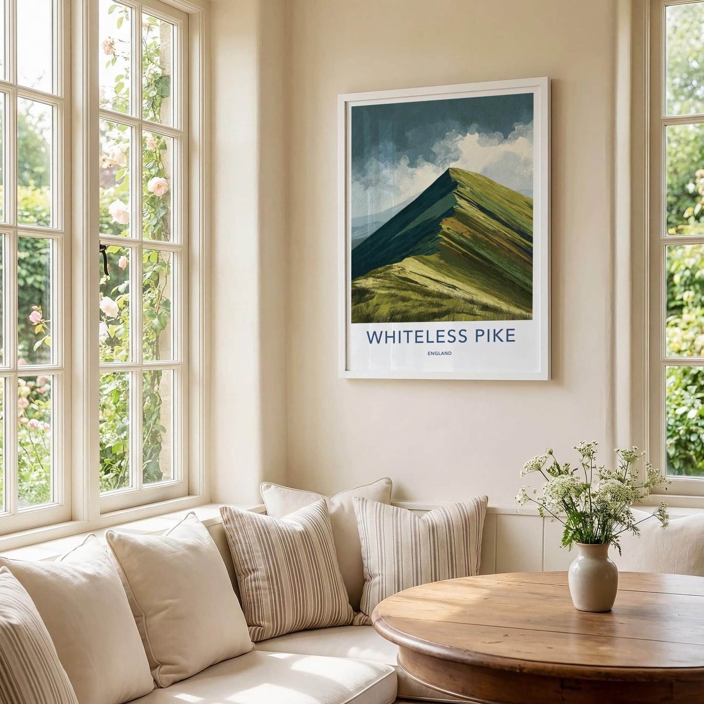 Whiteless Pike Poster - England Art Print - Steep Grassy Ridge Wall Decor