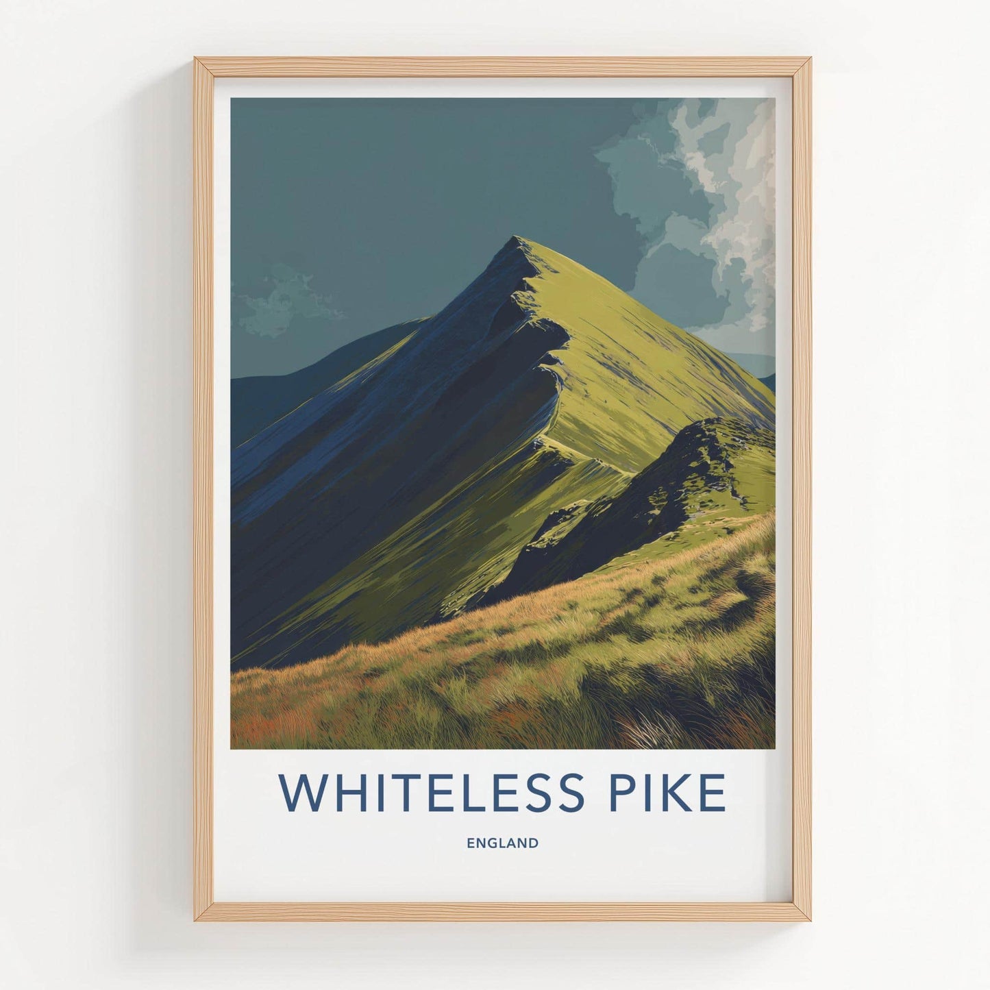 Whiteless Pike Poster - England Travel Art - Dramatic Mountain Peak Home Decor