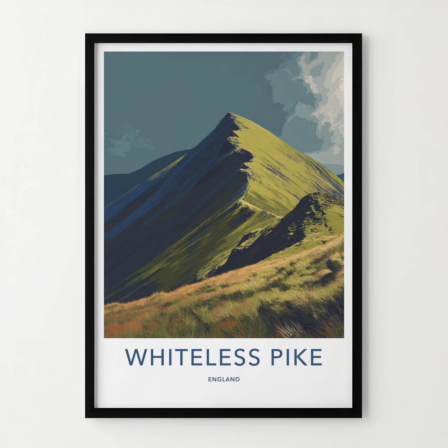 Whiteless Pike Poster - England Travel Art - Dramatic Mountain Peak Home Decor