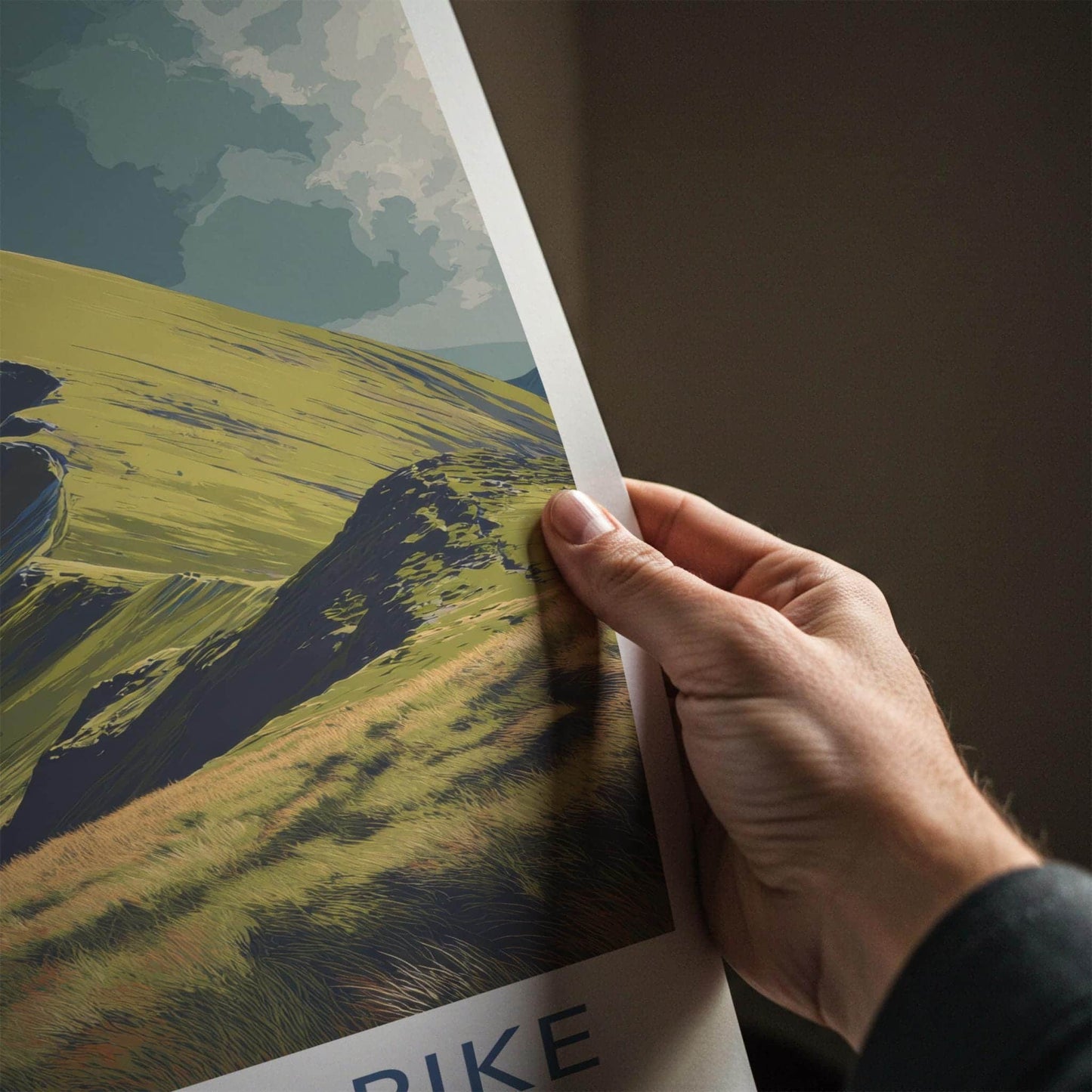 Whiteless Pike Poster - England Travel Art - Dramatic Mountain Peak Home Decor